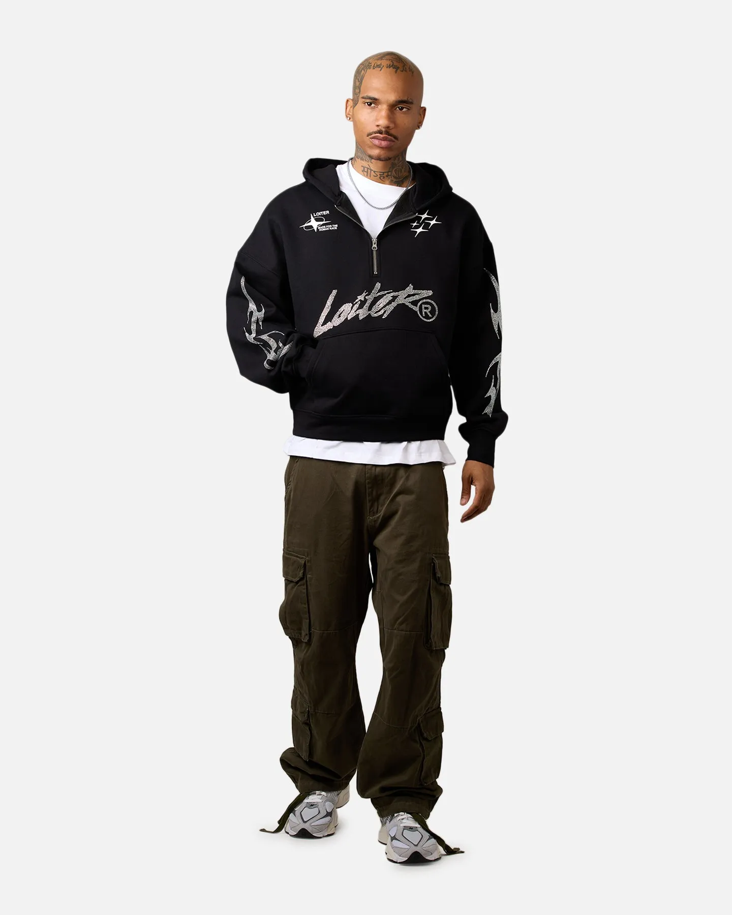 Loiter Rave Rhinestone Hoodie Black sold by Culture Kings product image thumbnail 3