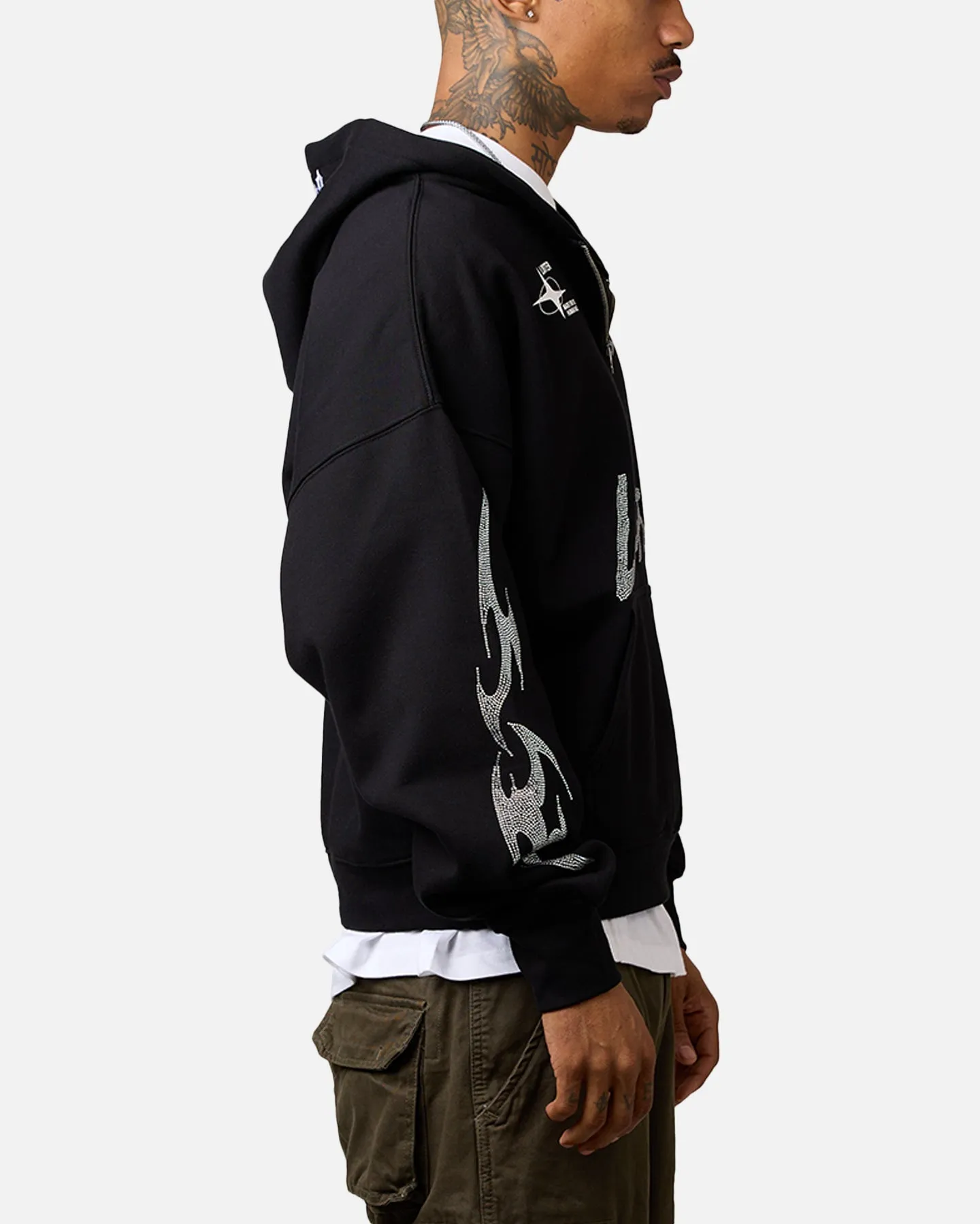 Loiter Rave Rhinestone Hoodie Black sold by Culture Kings product image thumbnail 4