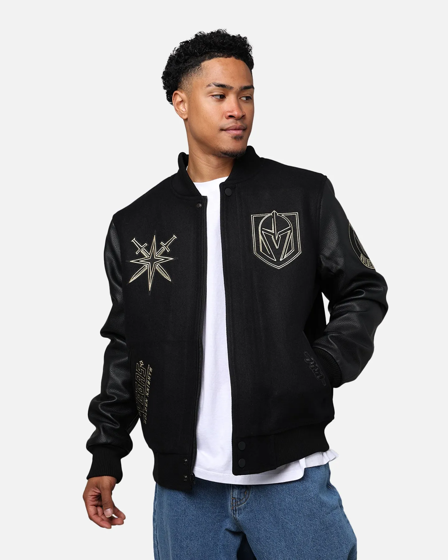 Pro Standard Vegas Golden Knights 'Black & Gold' Varsity Jacket Jet Black sold by Culture Kings product image thumbnail 2