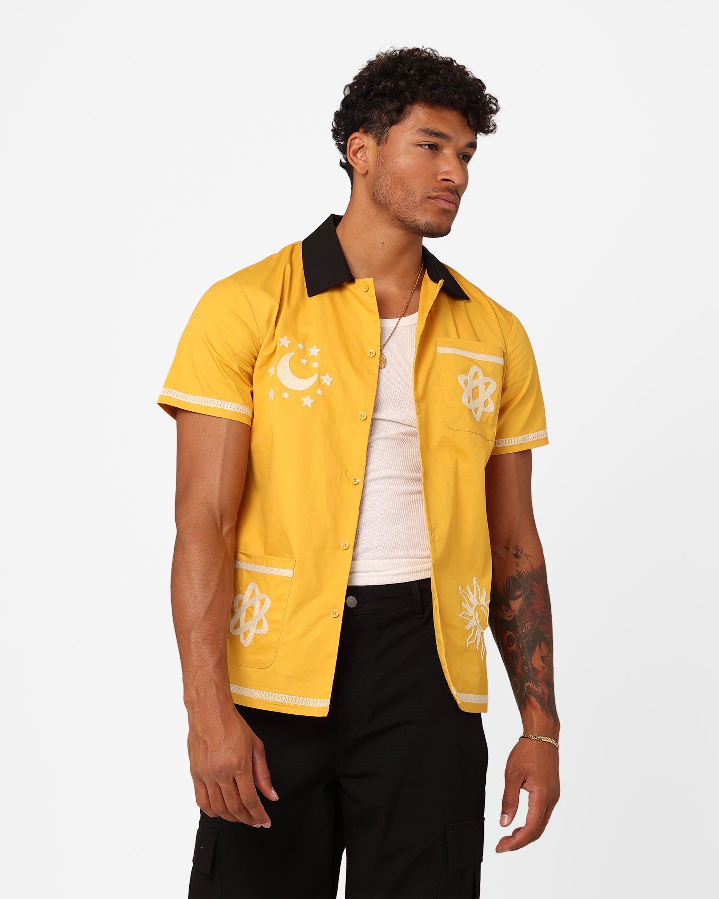 XXIII Rhodes Button Up Shirt Yellow/Black sold by Culture Kings