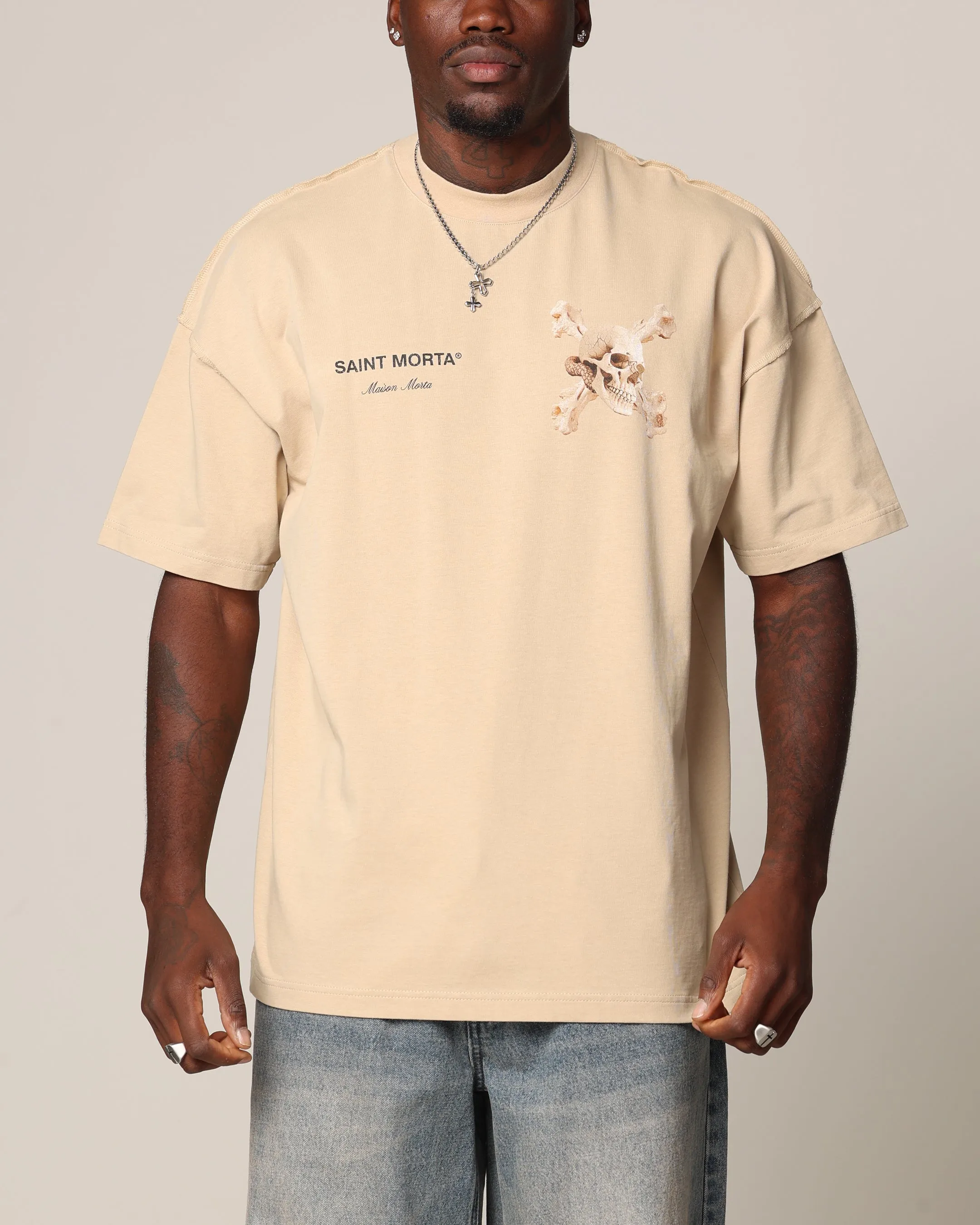 Saint Morta Corpus Boxy T-Shirt Stone sold by Culture Kings product image thumbnail 2