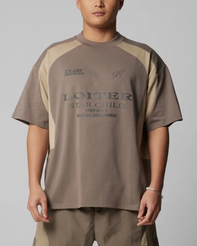 Loiter Subcultural Panel T-Shirt Brown sold by Culture Kings