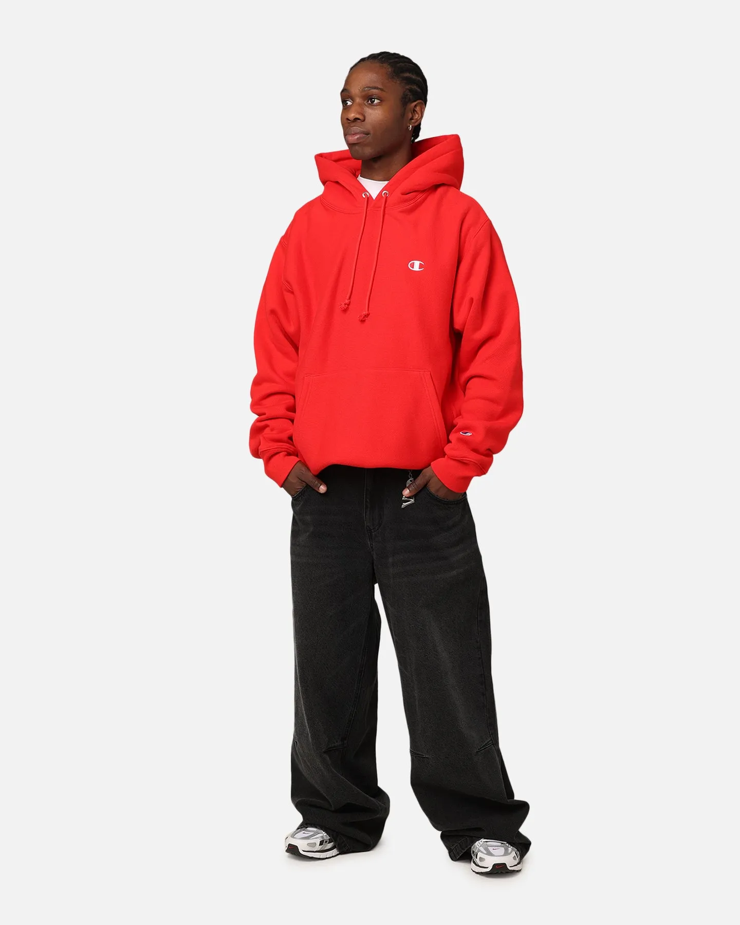 Champion Reverse Weave Small C Hoodie Team Red Scarlet sold by Culture Kings product image thumbnail 3