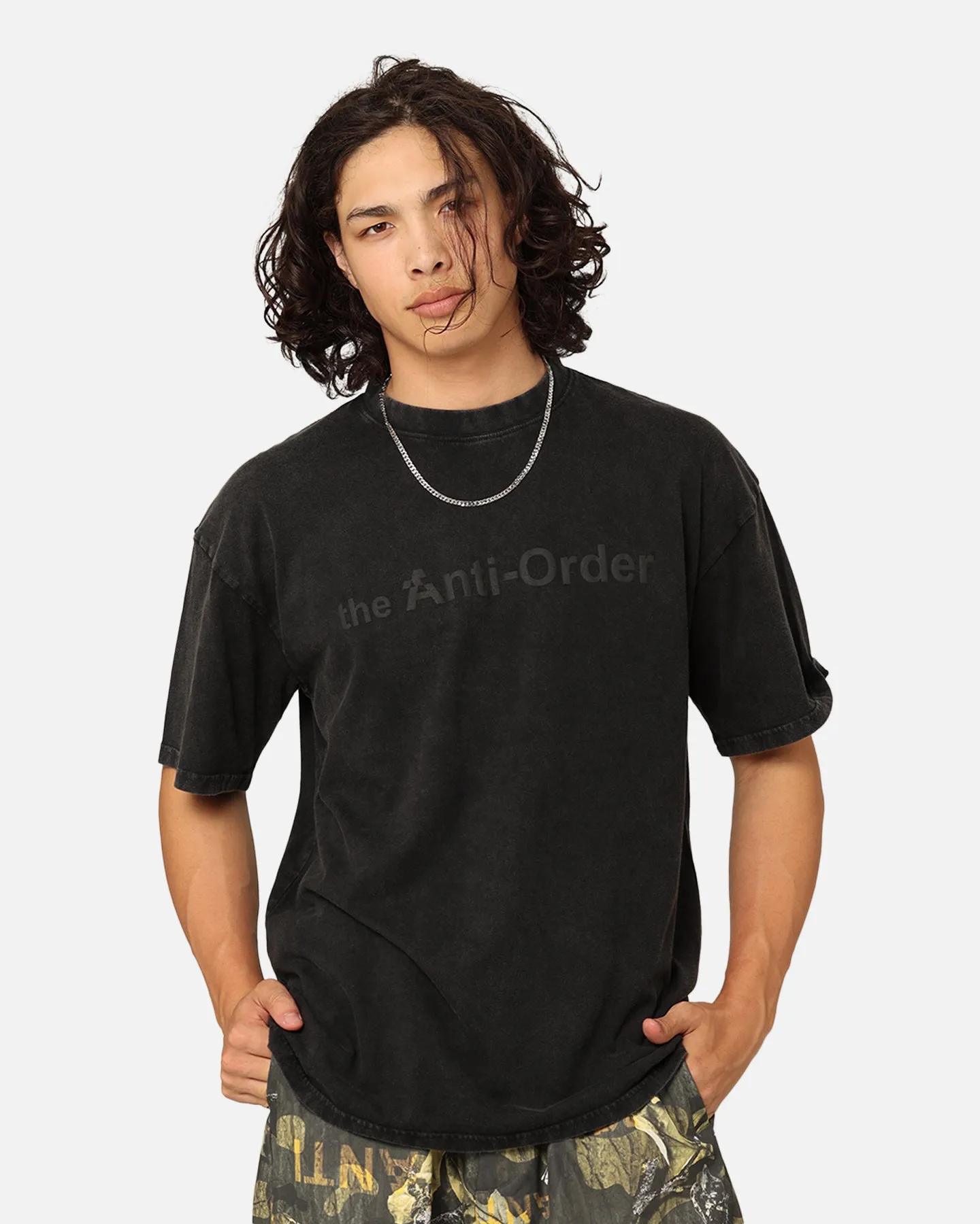 The Anti Order Logo T-Shirt Black Acidwash sold by Culture Kings