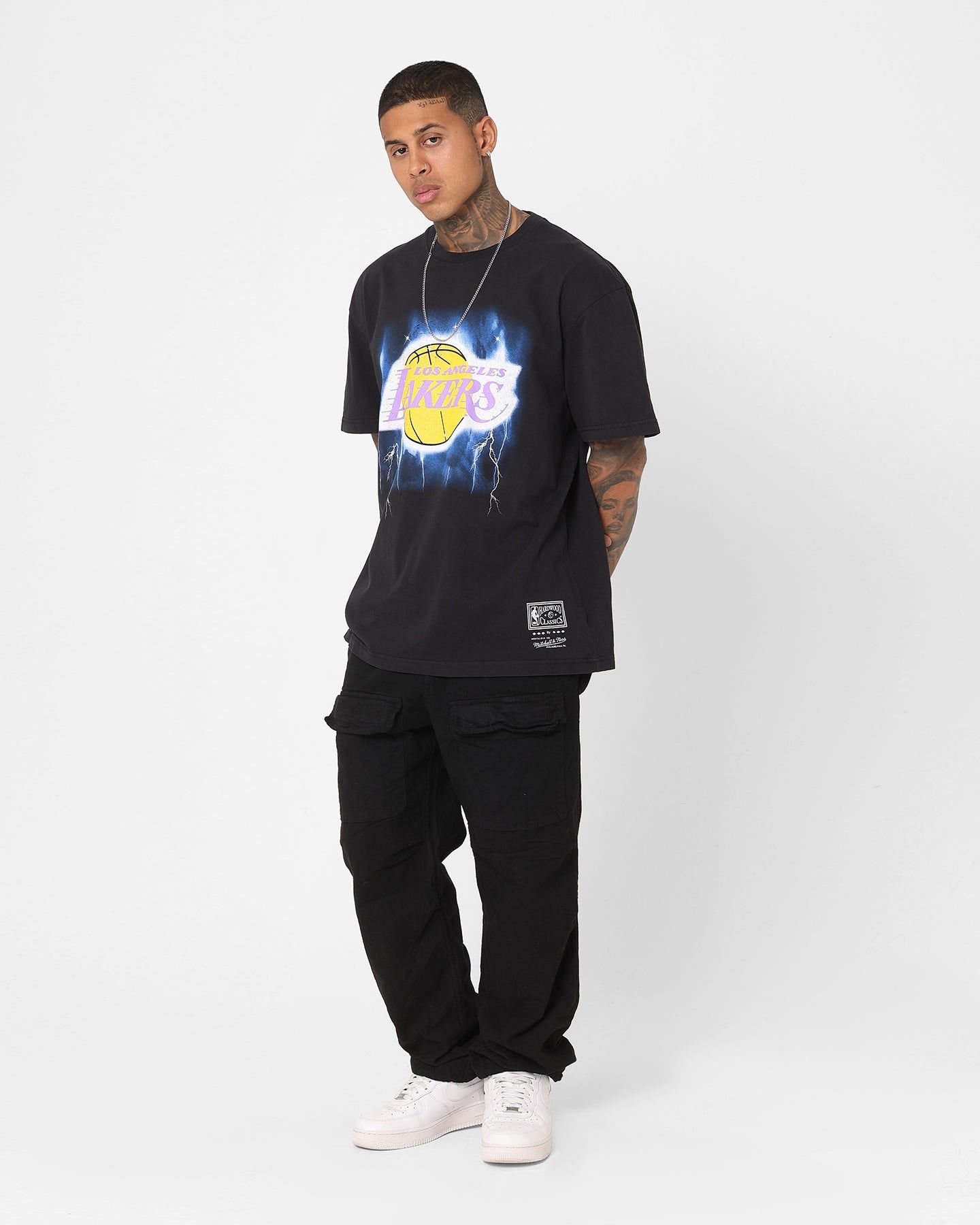 Mitchell & Ness Los Angeles Lakers Logo Lightning T-Shirt Black sold by Culture Kings product image thumbnail 2