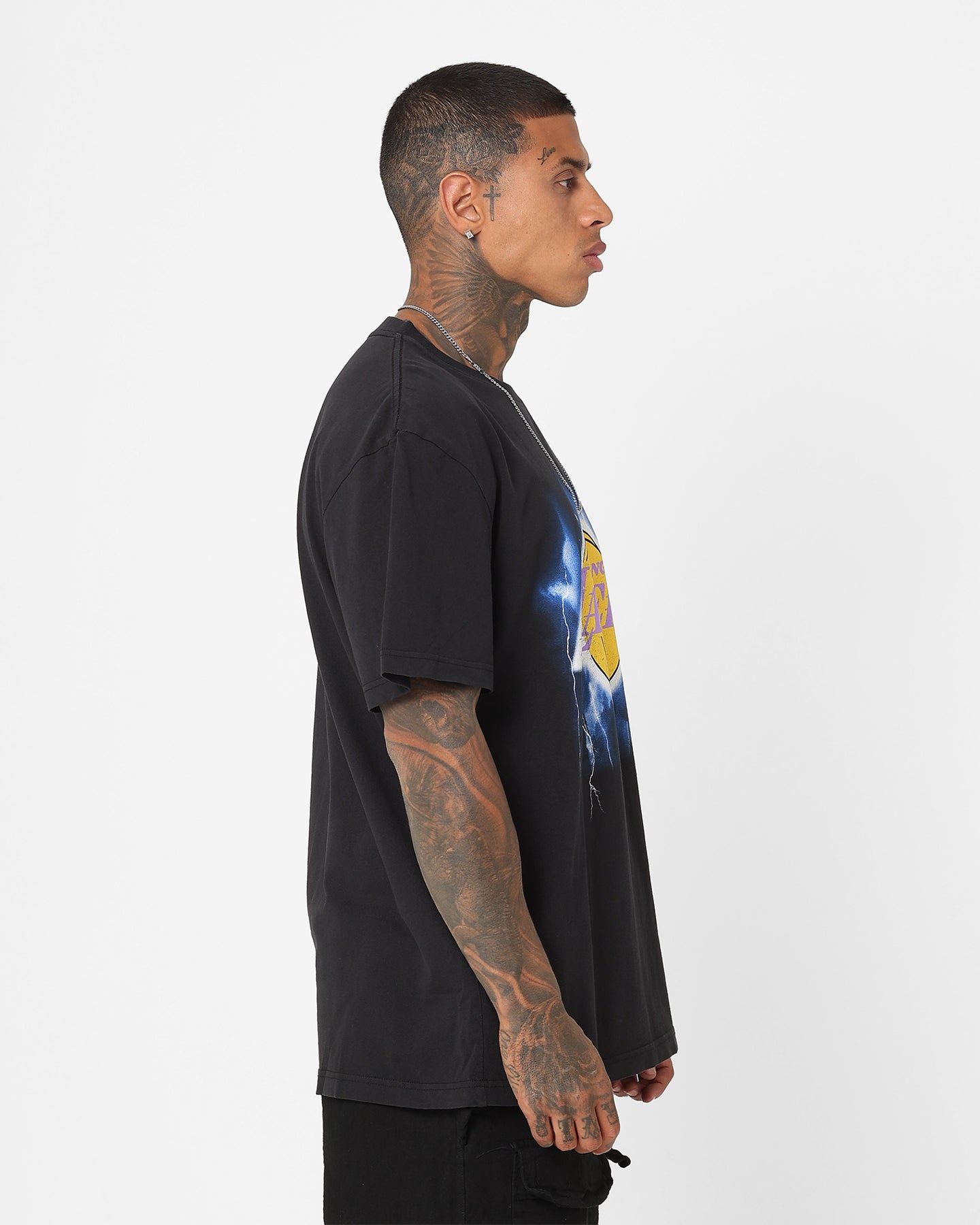 Mitchell & Ness Los Angeles Lakers Logo Lightning T-Shirt Black sold by Culture Kings product image thumbnail 5