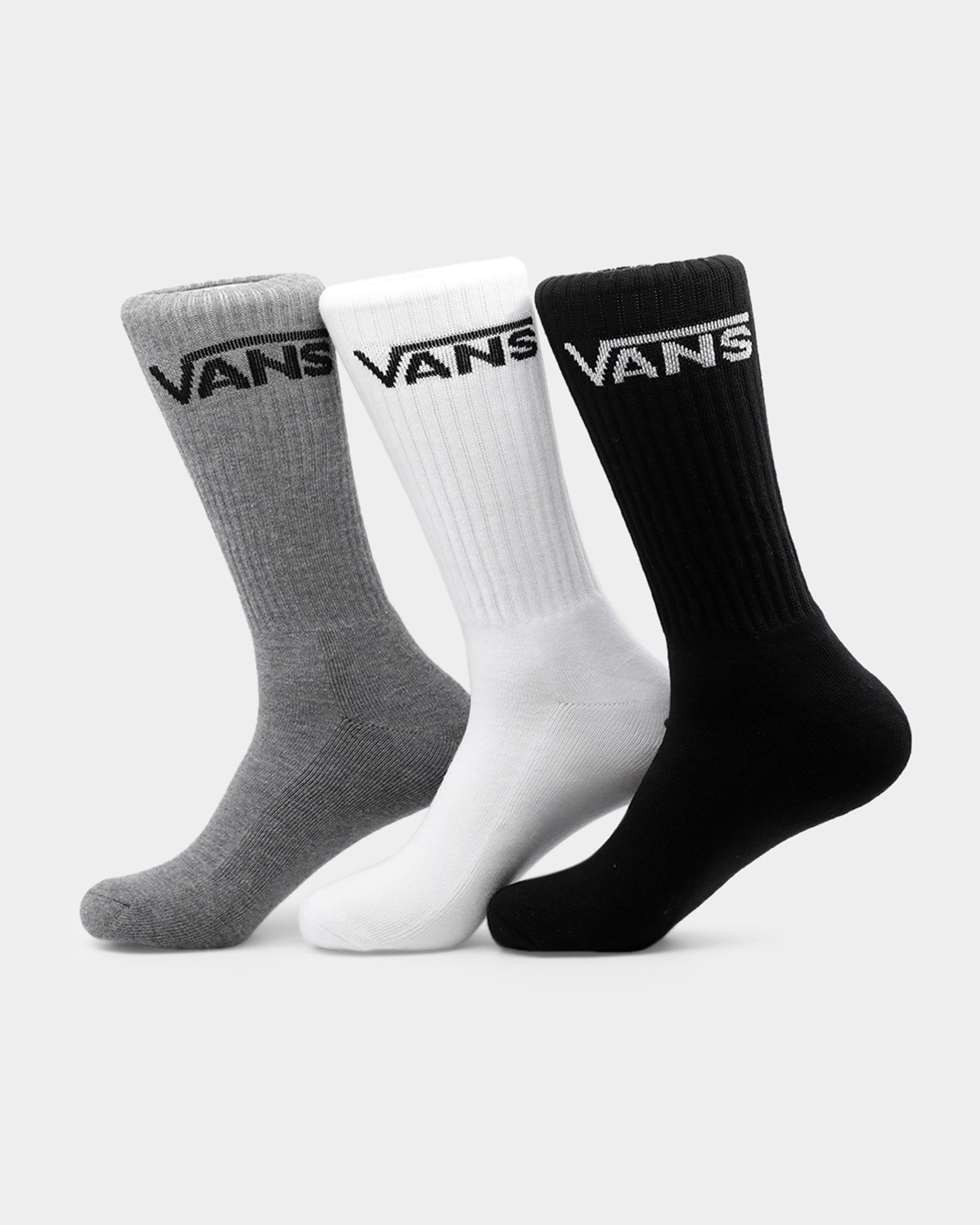 Vans Men's Classic Crew Socks 3pk (6.5-9) Black Assorted sold by Culture Kings