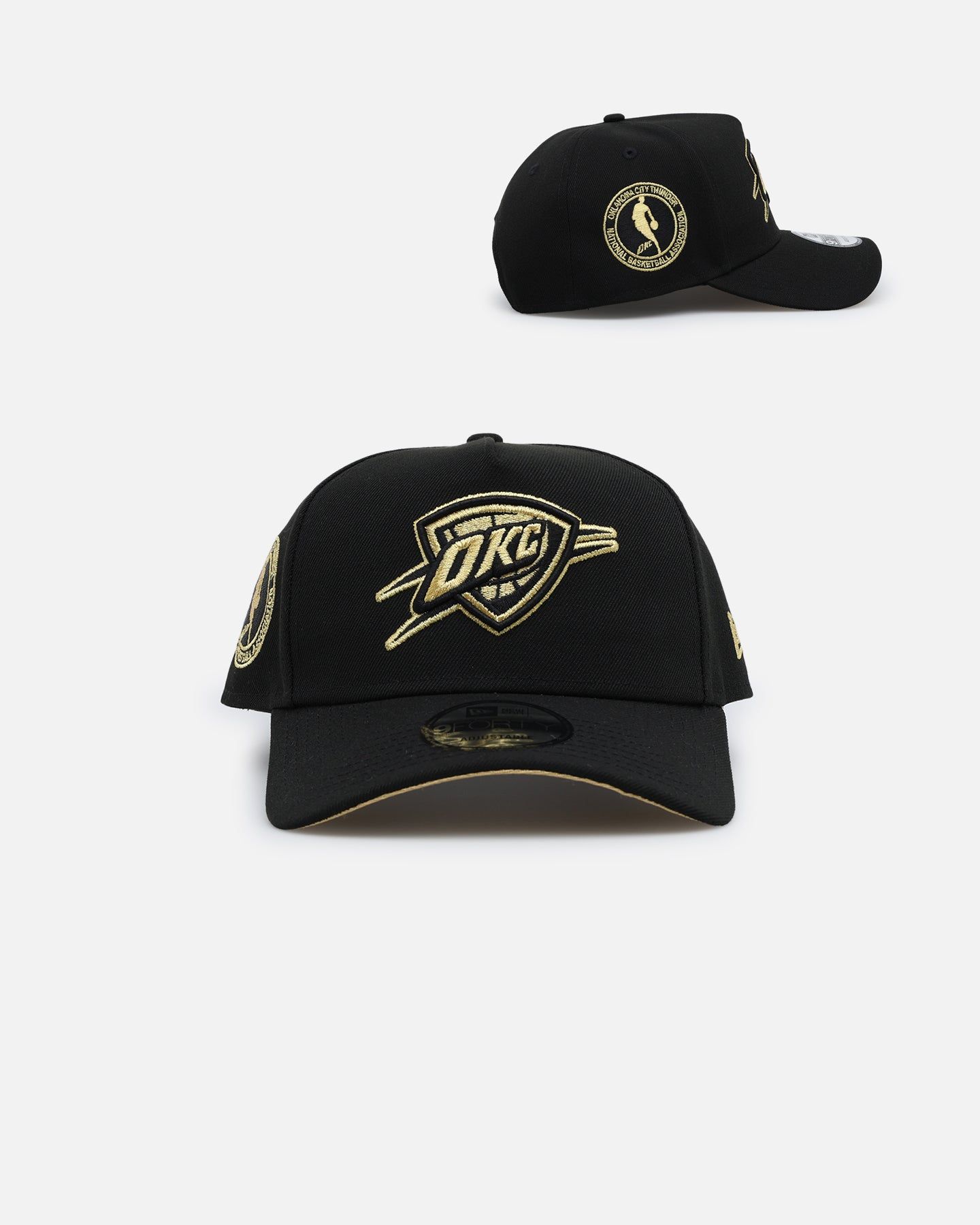 New Era Oklahoma City Thunder 'NBA Gold Links' 9FORTY A-Frame Snapback Black/Gold sold by Culture Kings