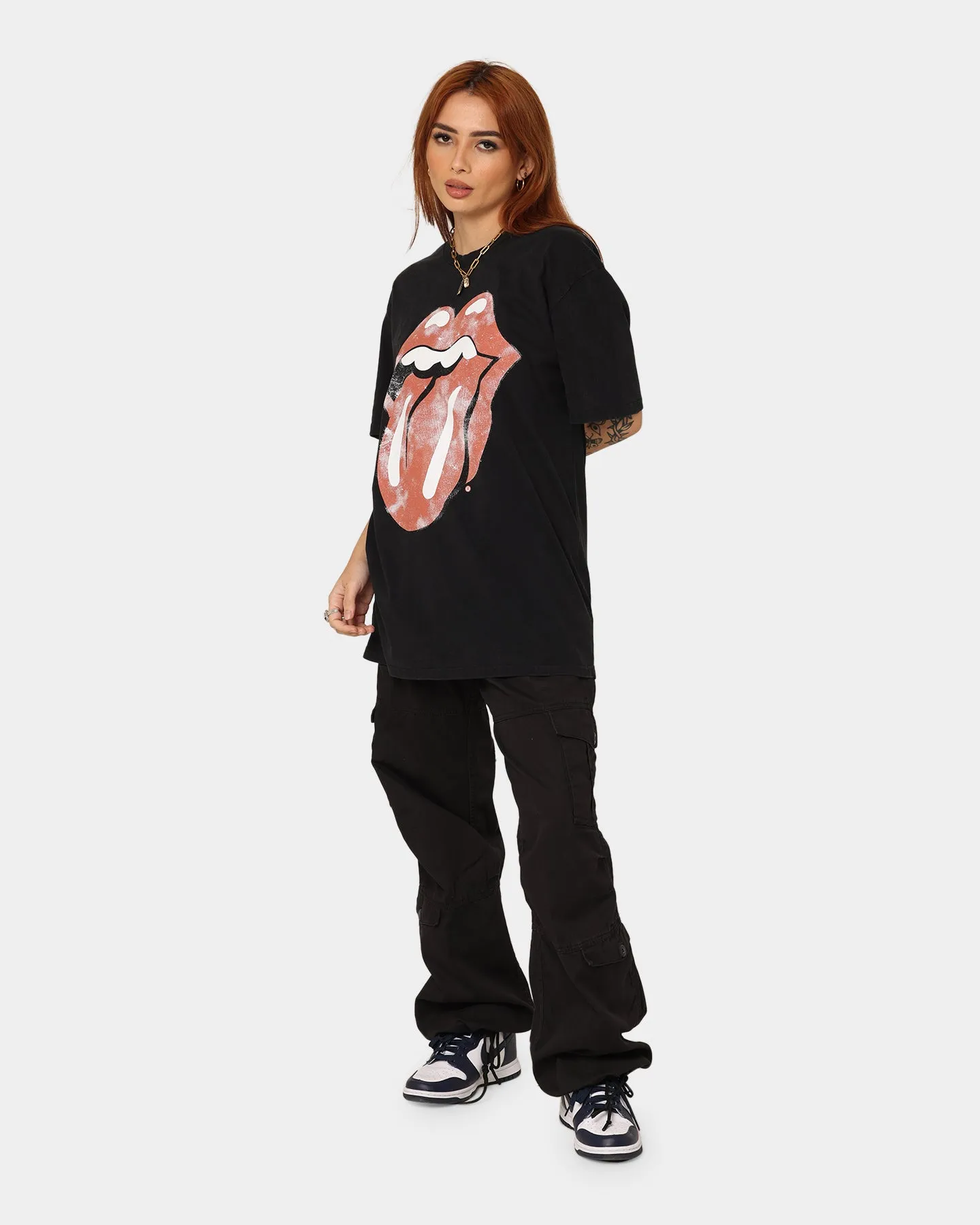 The Rolling Stones Distress Tongue Vintage T-Shirt Washed Black sold by Culture Kings product image thumbnail 3