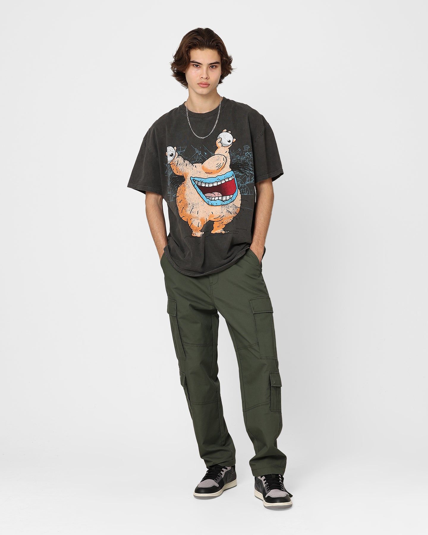 American Thrift X Aaahh!!! Real Monsters Krum Heavyweight Vintage T-Shirt Black Wash sold by Culture Kings product image thumbnail 3