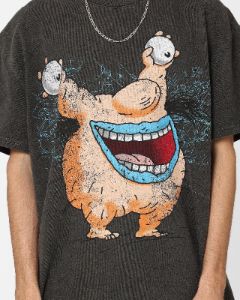 American Thrift X Aaahh!!! Real Monsters Krum Heavyweight Vintage T-Shirt Black Wash sold by Culture Kings
