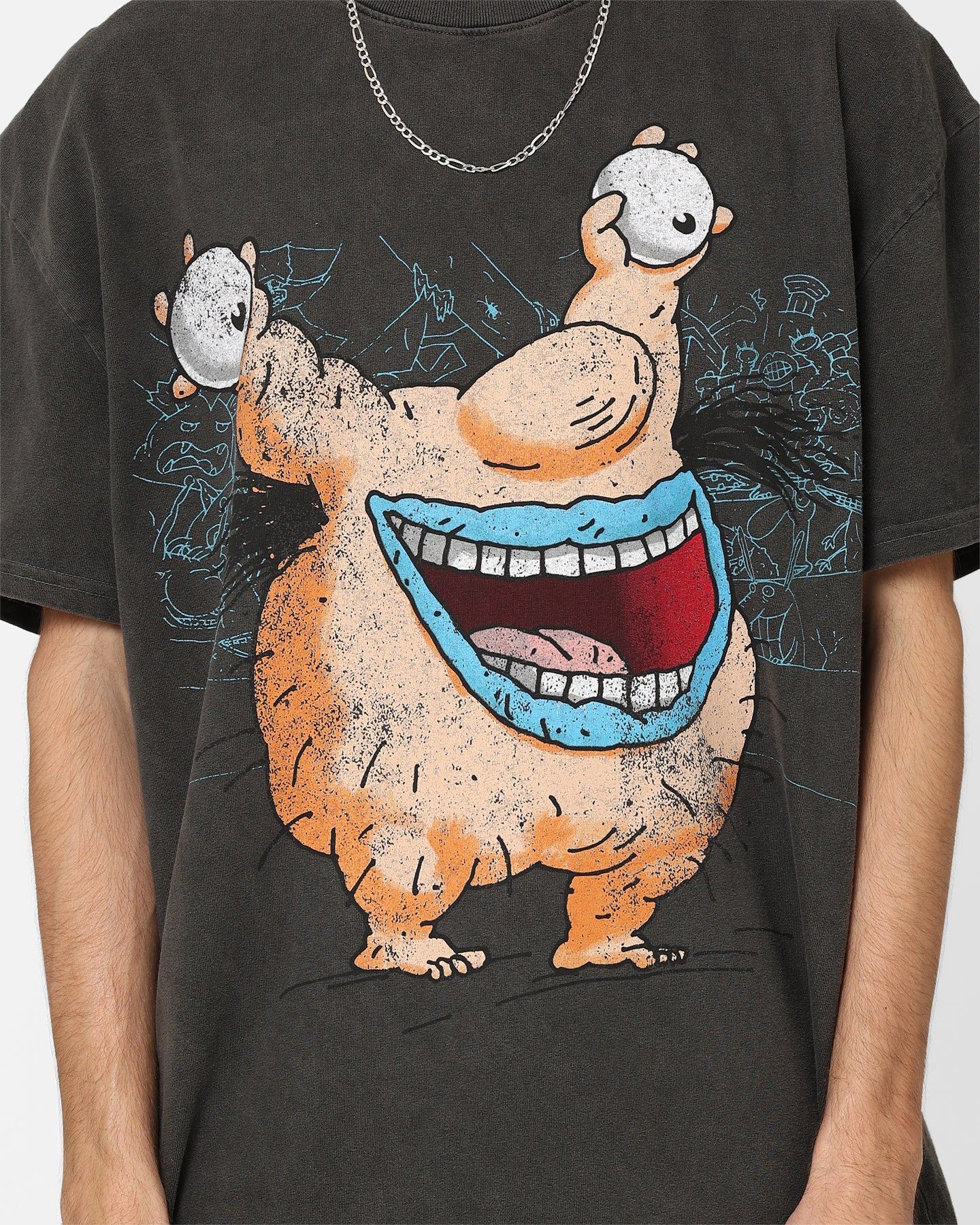 American Thrift X Aaahh!!! Real Monsters Krum Heavyweight Vintage T-Shirt Black Wash sold by Culture Kings product image thumbnail 4