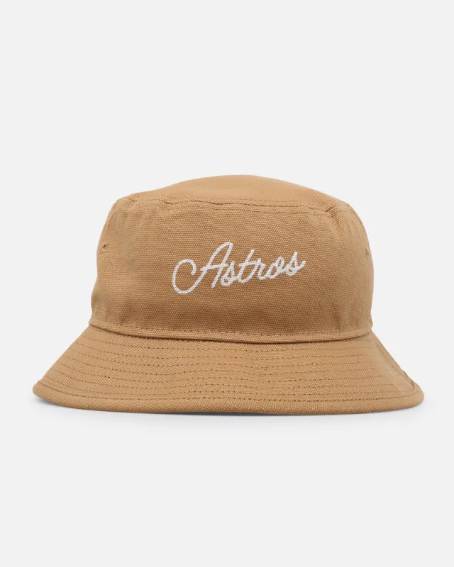 New Era Houston Astros 'Wheat Duck Canvas' Bucket Hat Wheat sold by Culture Kings