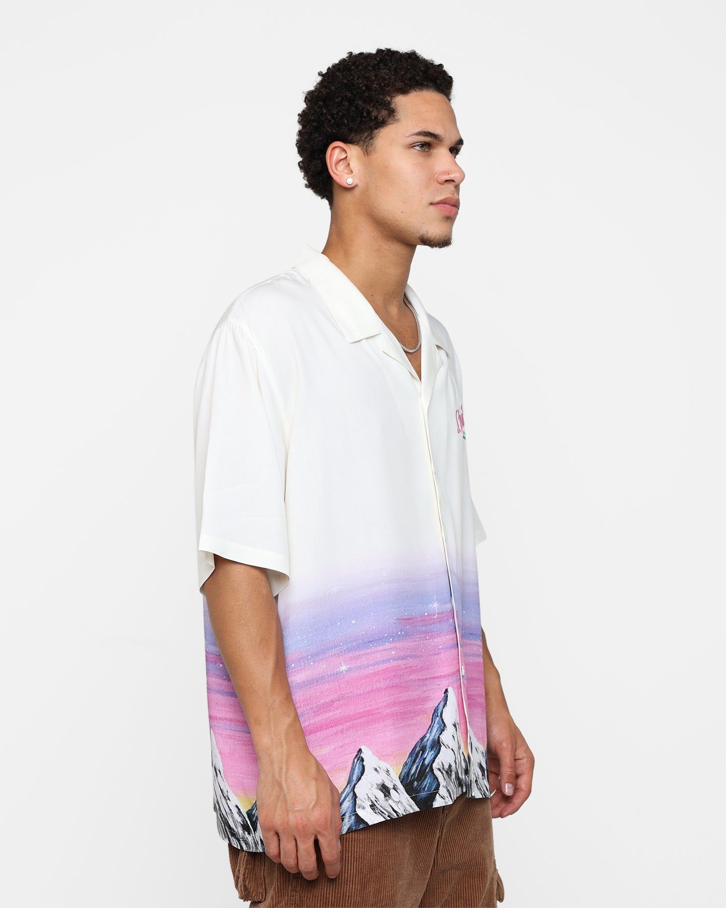 Loiter Mountain Range Button Up T-Shirt Off White sold by Culture Kings product image thumbnail 7