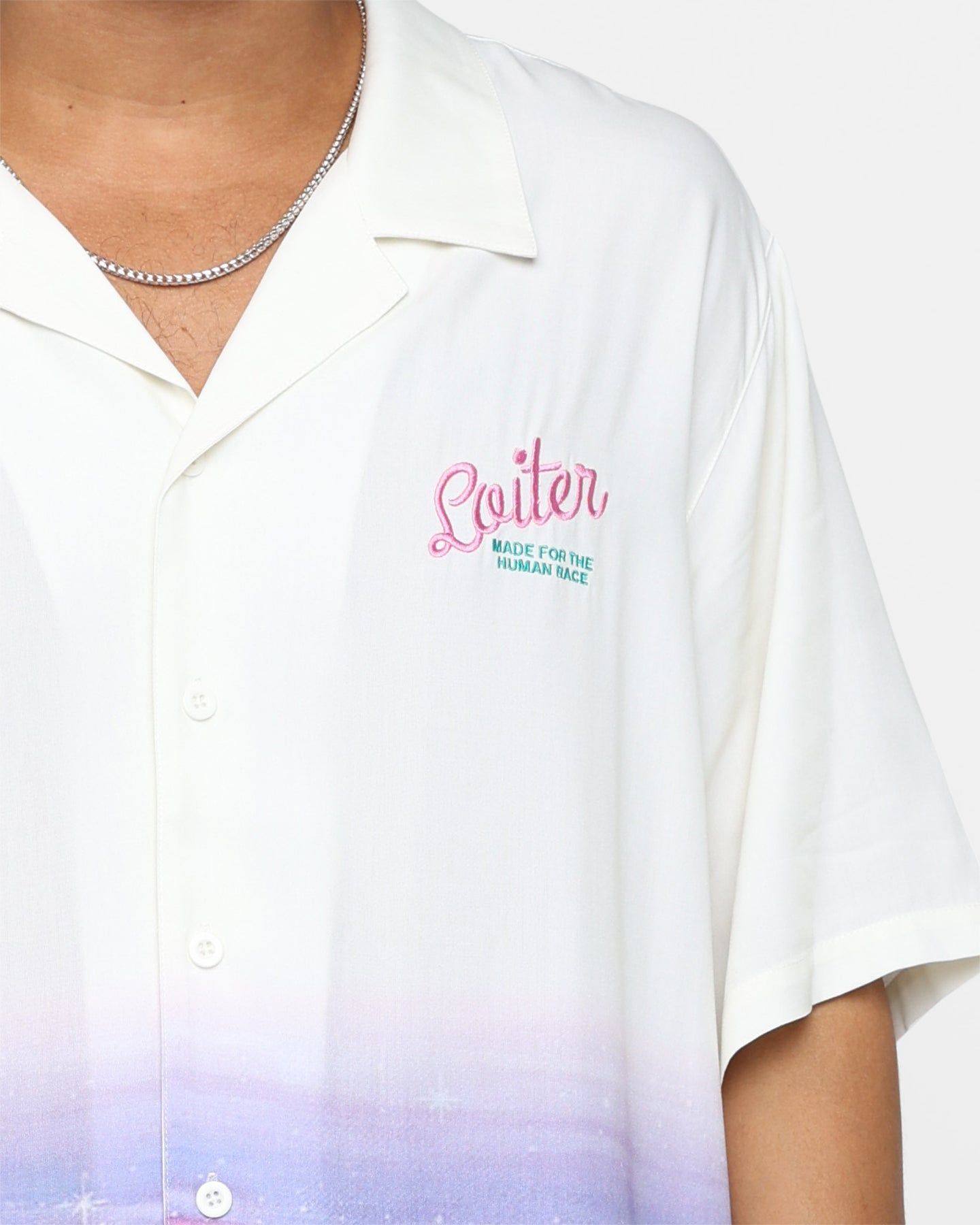 Loiter Mountain Range Button Up T-Shirt Off White sold by Culture Kings product image thumbnail 5