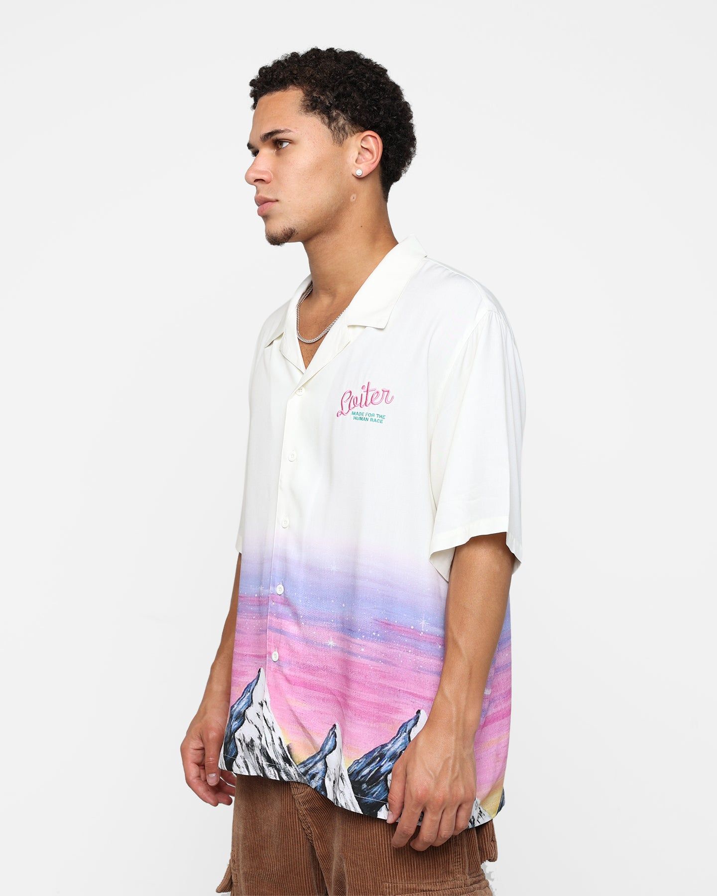 Loiter Mountain Range Button Up T-Shirt Off White sold by Culture Kings product image thumbnail 8