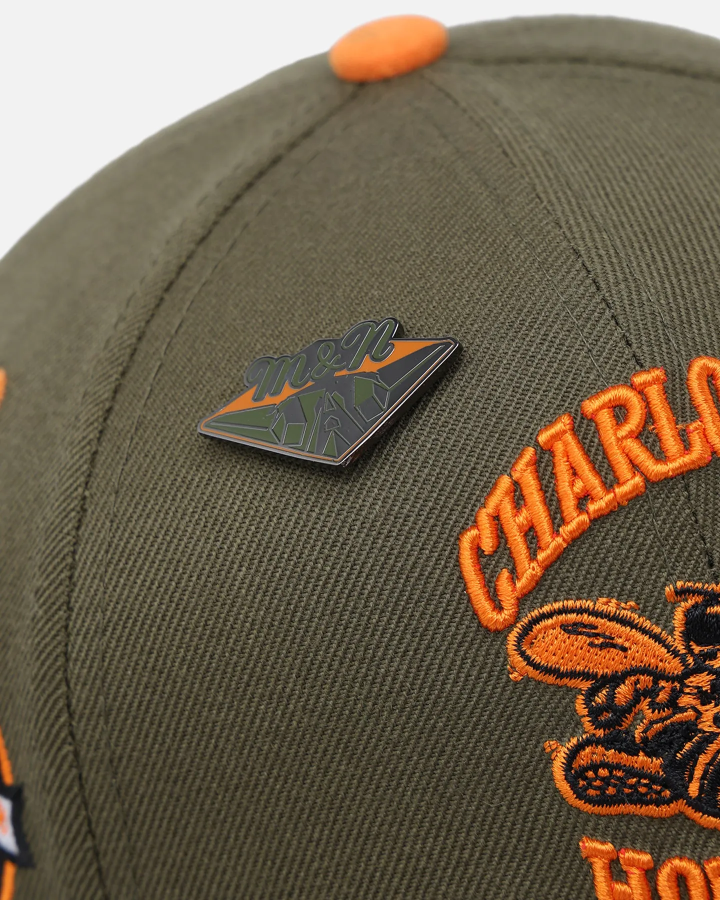 Mitchell & Ness Charlotte Hornets 'Harmony of Hues' Pro Crown Snapback Olive/Orange sold by Culture Kings product image thumbnail 2