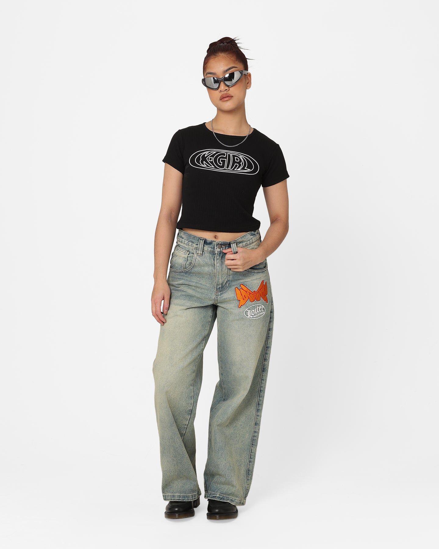 X-Girl Women's Oval Logo Baby T-Shirt Black sold by Culture Kings product image thumbnail 2