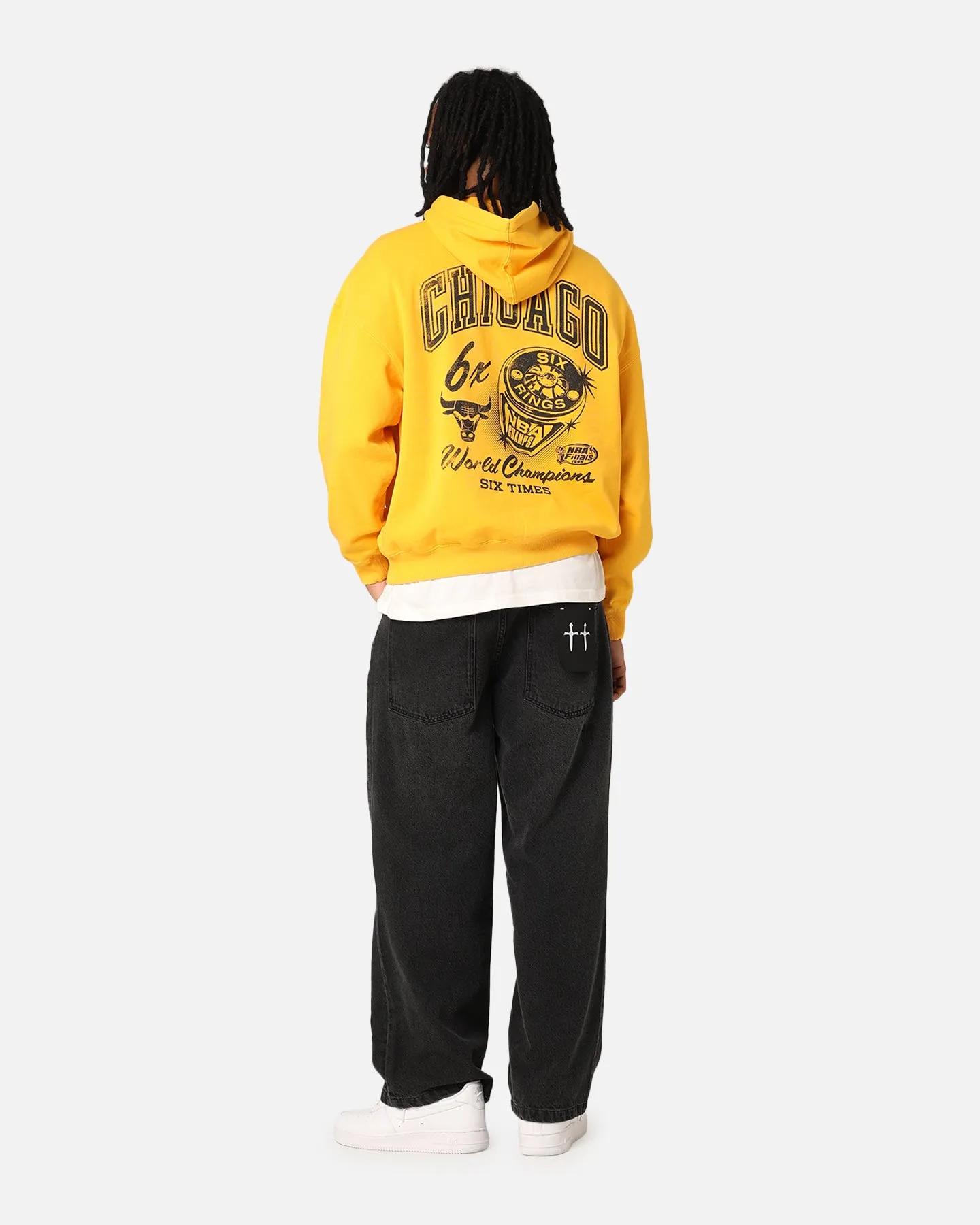 Mitchell & Ness Chicago Bulls Rings Hoodie Ochre sold by Culture Kings product image thumbnail 3