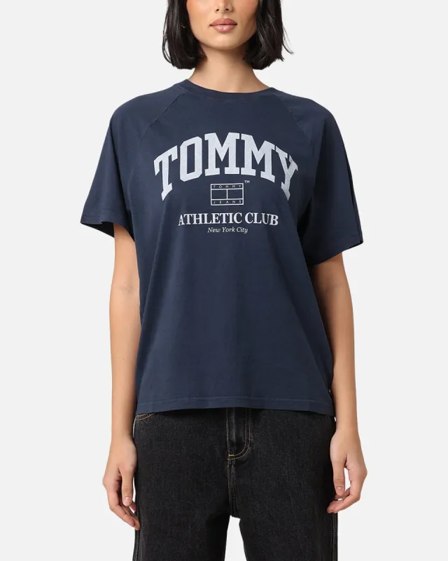 Tommy Jeans Women's TJW Relax Varsity Sport T-Shirt Dark Night Navy made by Culture Kings