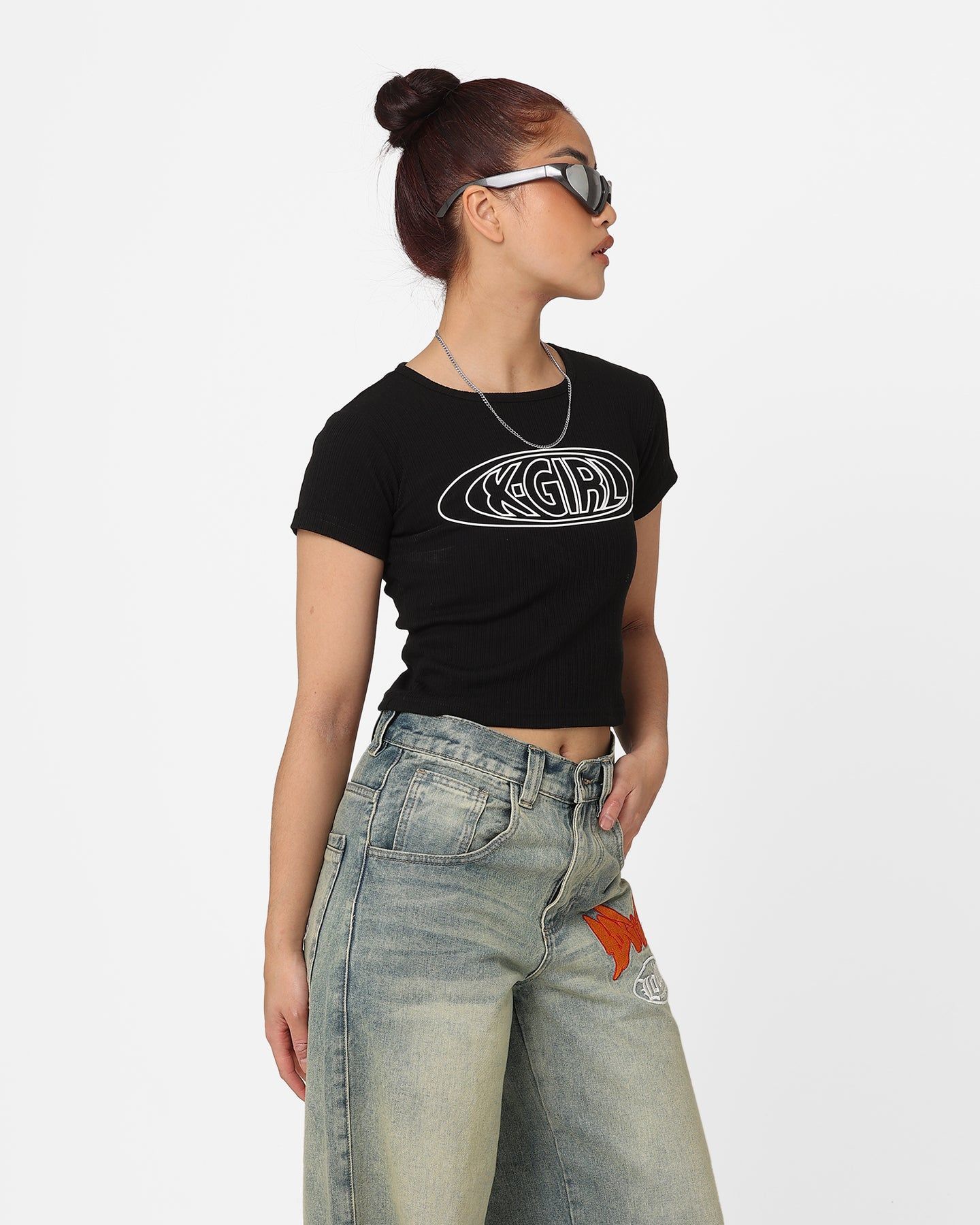 X-Girl Women's Oval Logo Baby T-Shirt Black sold by Culture Kings product image thumbnail 5
