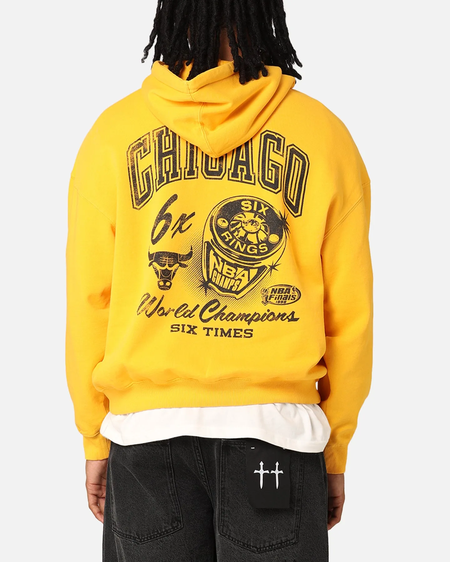 Mitchell & Ness Chicago Bulls Rings Hoodie Ochre sold by Culture Kings