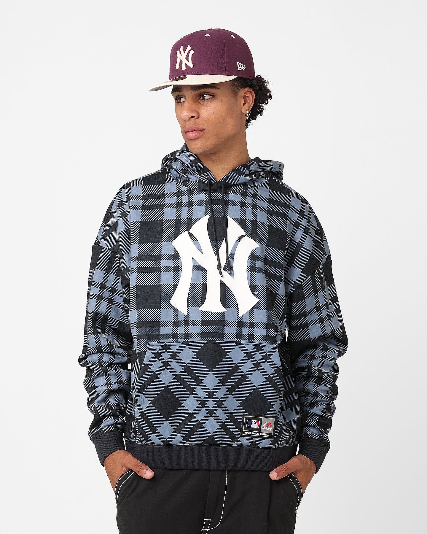 Majestic Athletic New York Yankees Check Logo Hoodie True Navy sold by Culture Kings