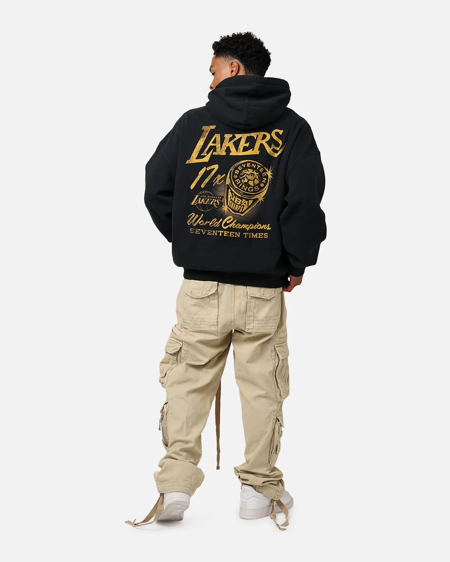 Mitchell & Ness Los Angeles Lakers Rings Hoodie Faded Black sold by Culture Kings product image thumbnail 3