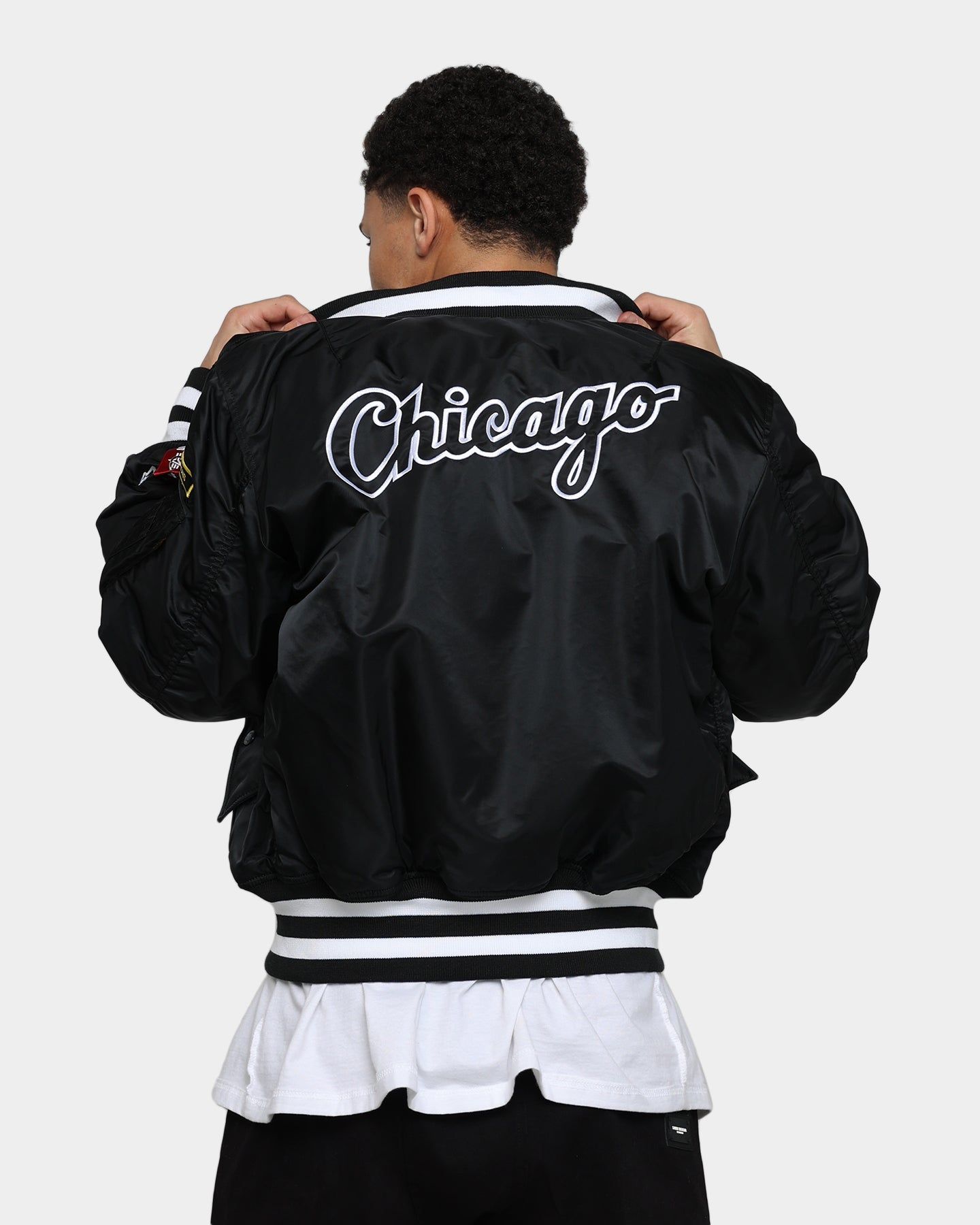 New Era X Alpha Series X MLB Chicago White Sox MA-1 Bomber Jacket Black sold by Culture Kings product image thumbnail 2