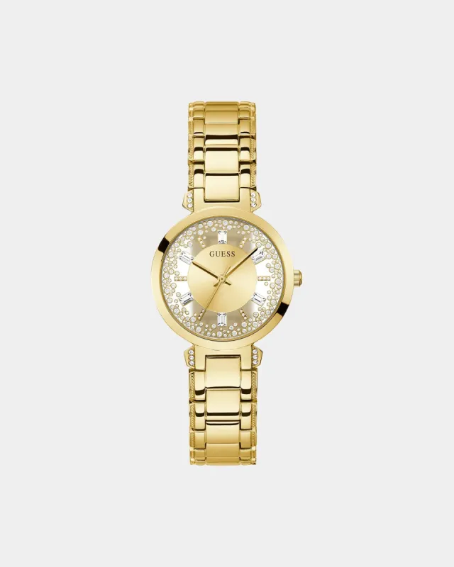Guess Mainline Women's Crystal Clear Watch Gold made by Culture Kings