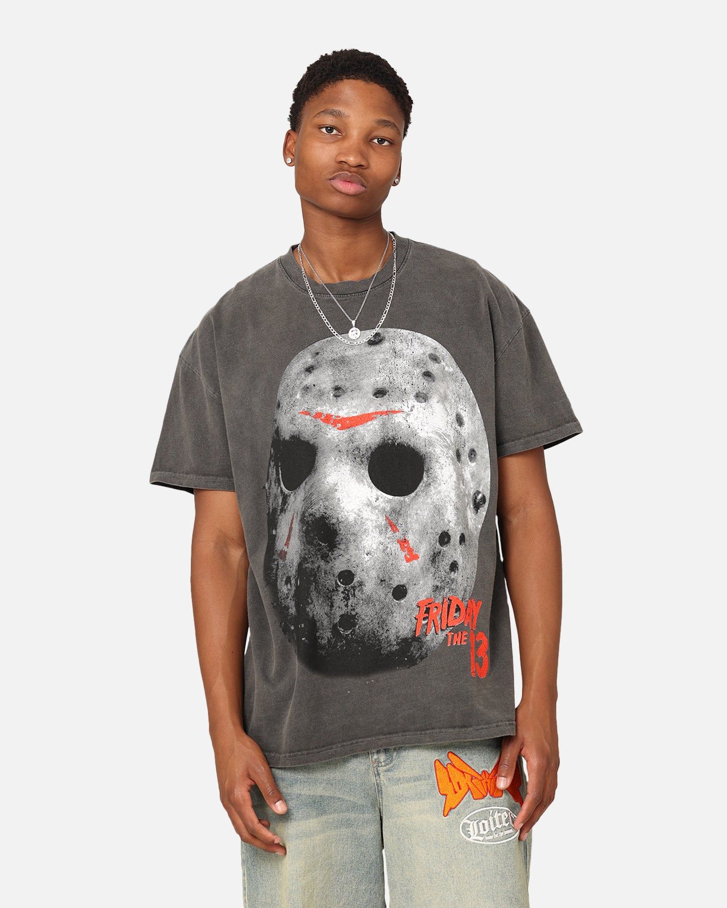 American Thrift X Friday The 13th Jason Mask Vintage T-Shirt Black Wash sold by Culture Kings