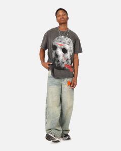 American Thrift X Friday The 13th Jason Mask Vintage T-Shirt Black Wash sold by Culture Kings
