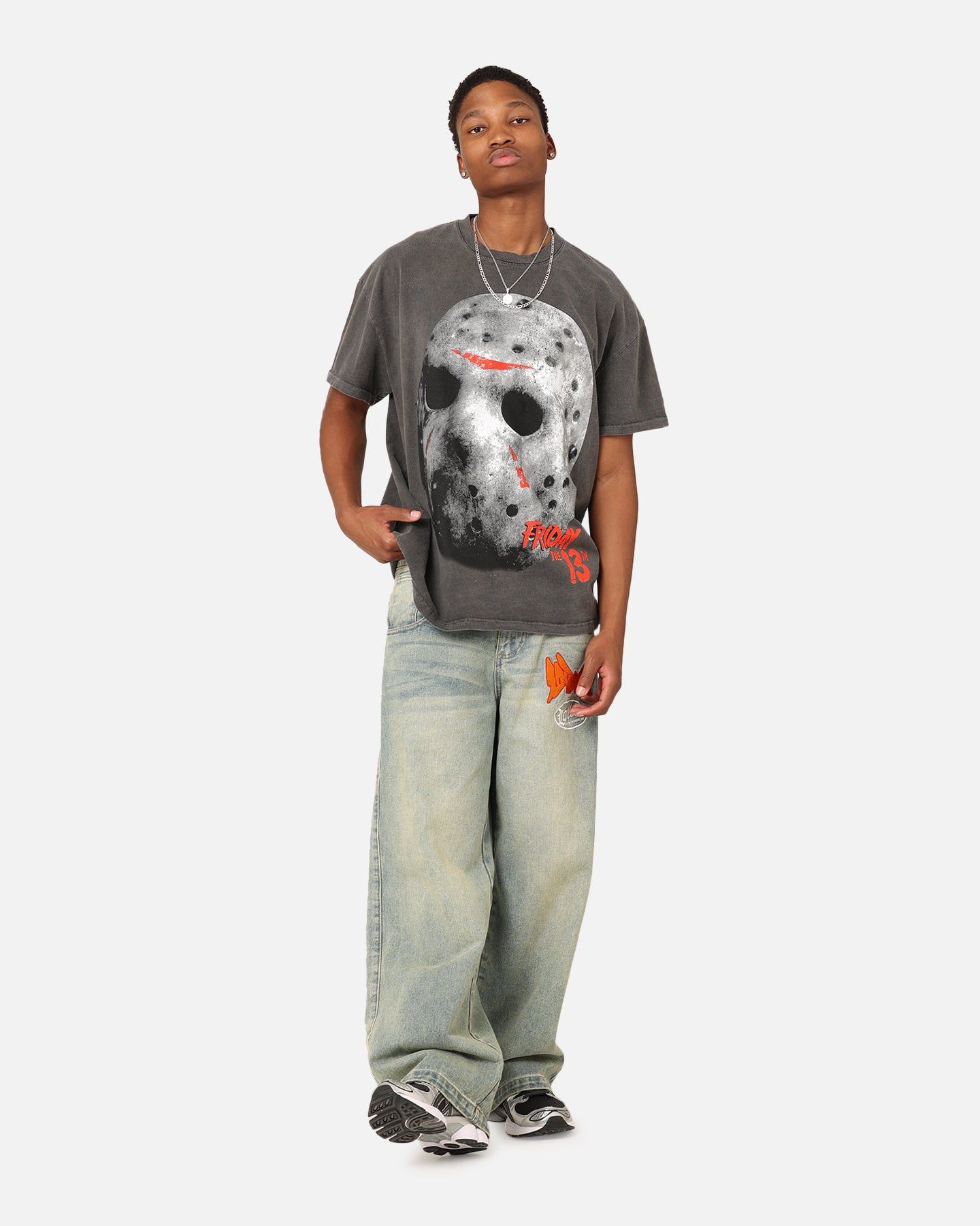 American Thrift X Friday The 13th Jason Mask Vintage T-Shirt Black Wash sold by Culture Kings product image thumbnail 2