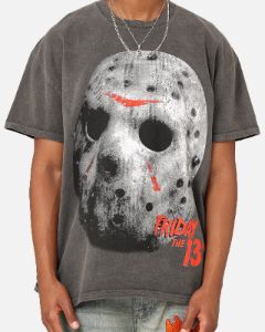 American Thrift X Friday The 13th Jason Mask Vintage T-Shirt Black Wash sold by Culture Kings