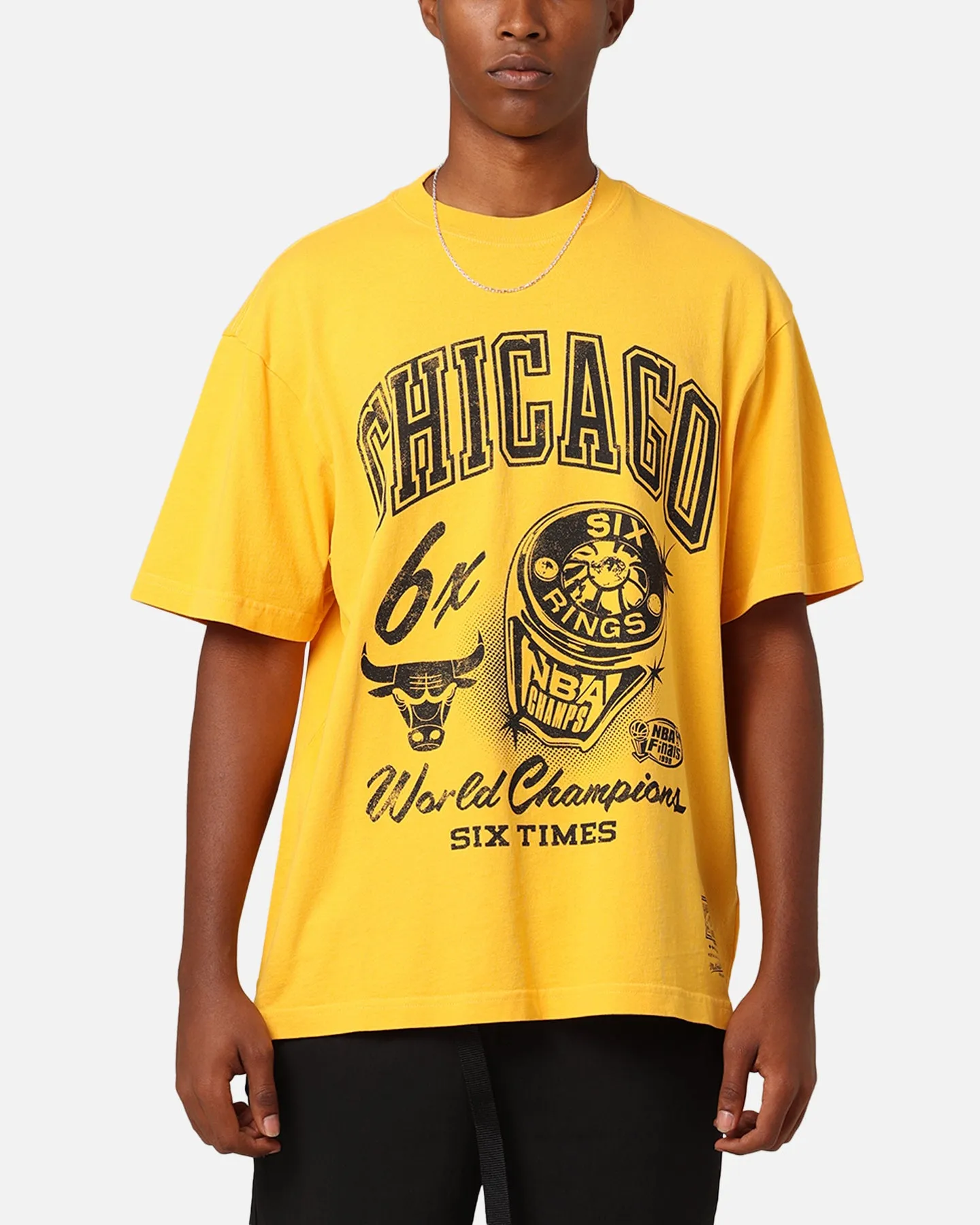 Mitchell & Ness Chicago Bulls Rings T-Shirt Ochre sold by Culture Kings