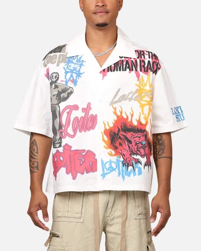 Loiter Scrap Book Button Up Shirt Off White sold by Culture Kings