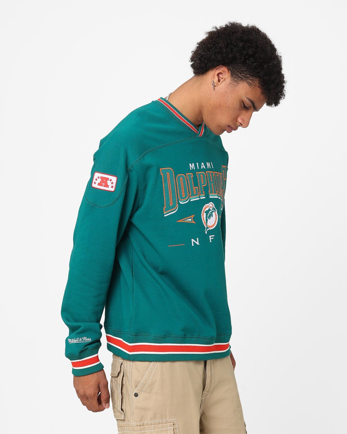 Mitchell & Ness Miami Dolphins Division Crewneck Faded Teal sold by Culture Kings product image thumbnail 5