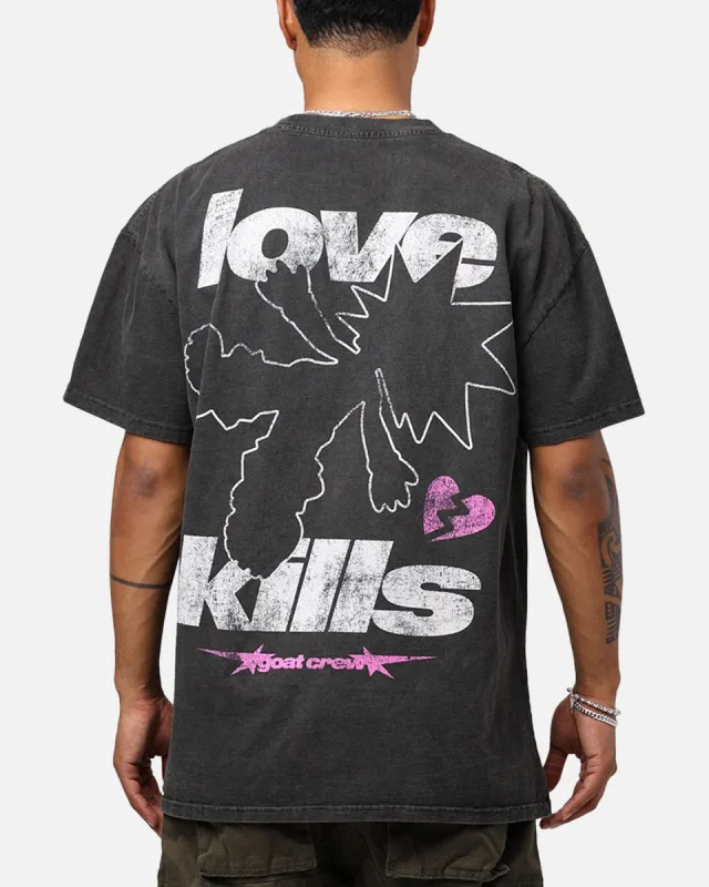 Goat Crew Love Kills Heavyweight T-Shirt Black Wash sold by Culture Kings