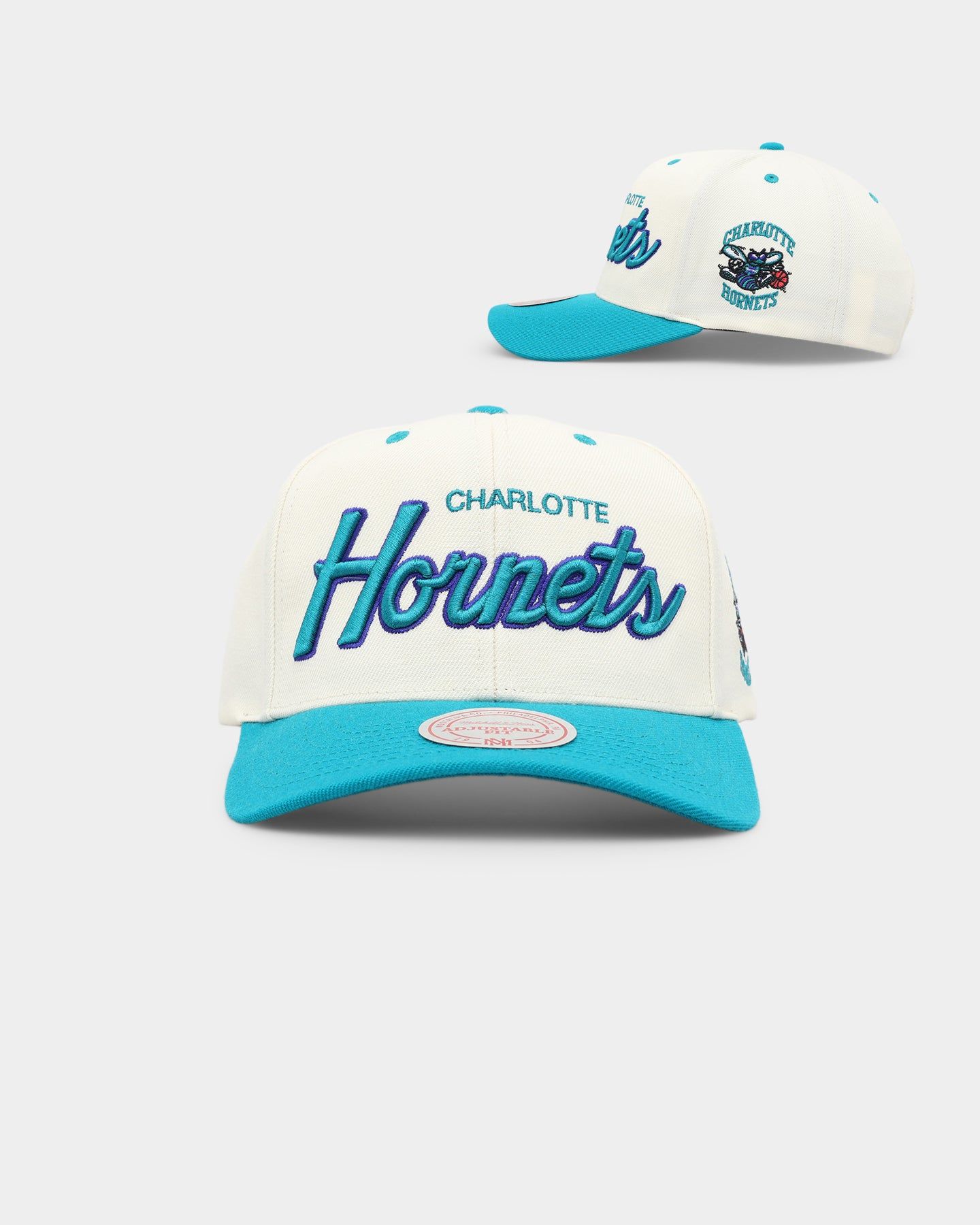 Mitchell & Ness Charlotte Hornets Team Script OG Snapback Vintage Cream sold by Culture Kings