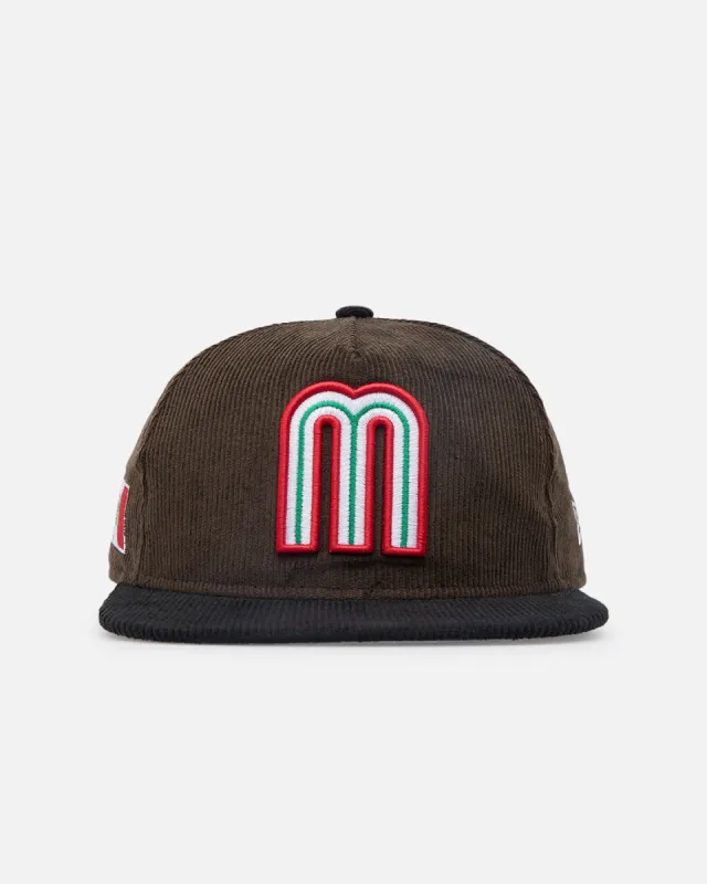 New Era Mexico National Baseball Team 'Mexican Cord Golfer' Corduroy Golfer Snapback Brown/Black sold by Culture Kings