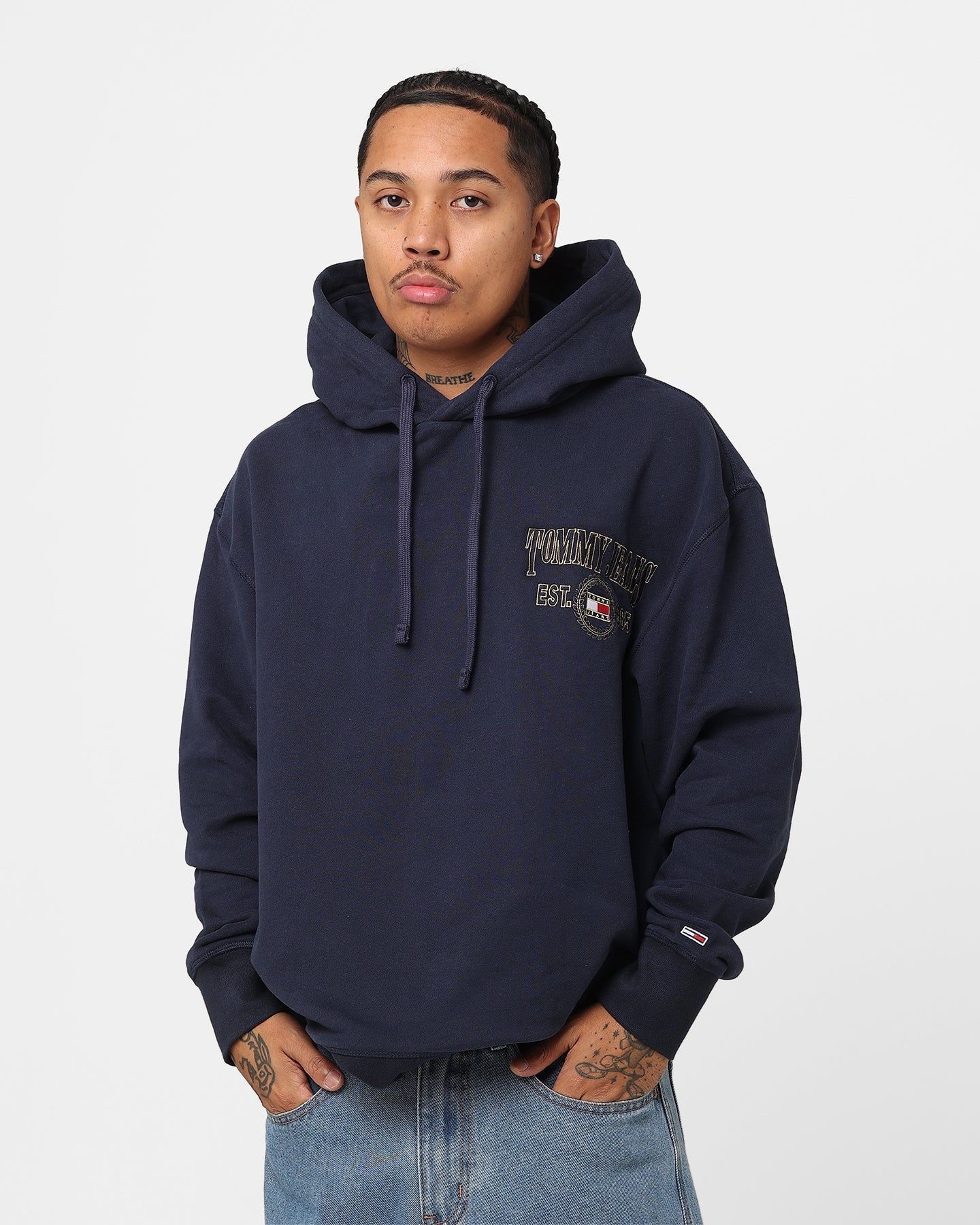 Tommy Jeans Relaxed Luxe Hoodie Twilight Navy sold by Culture Kings