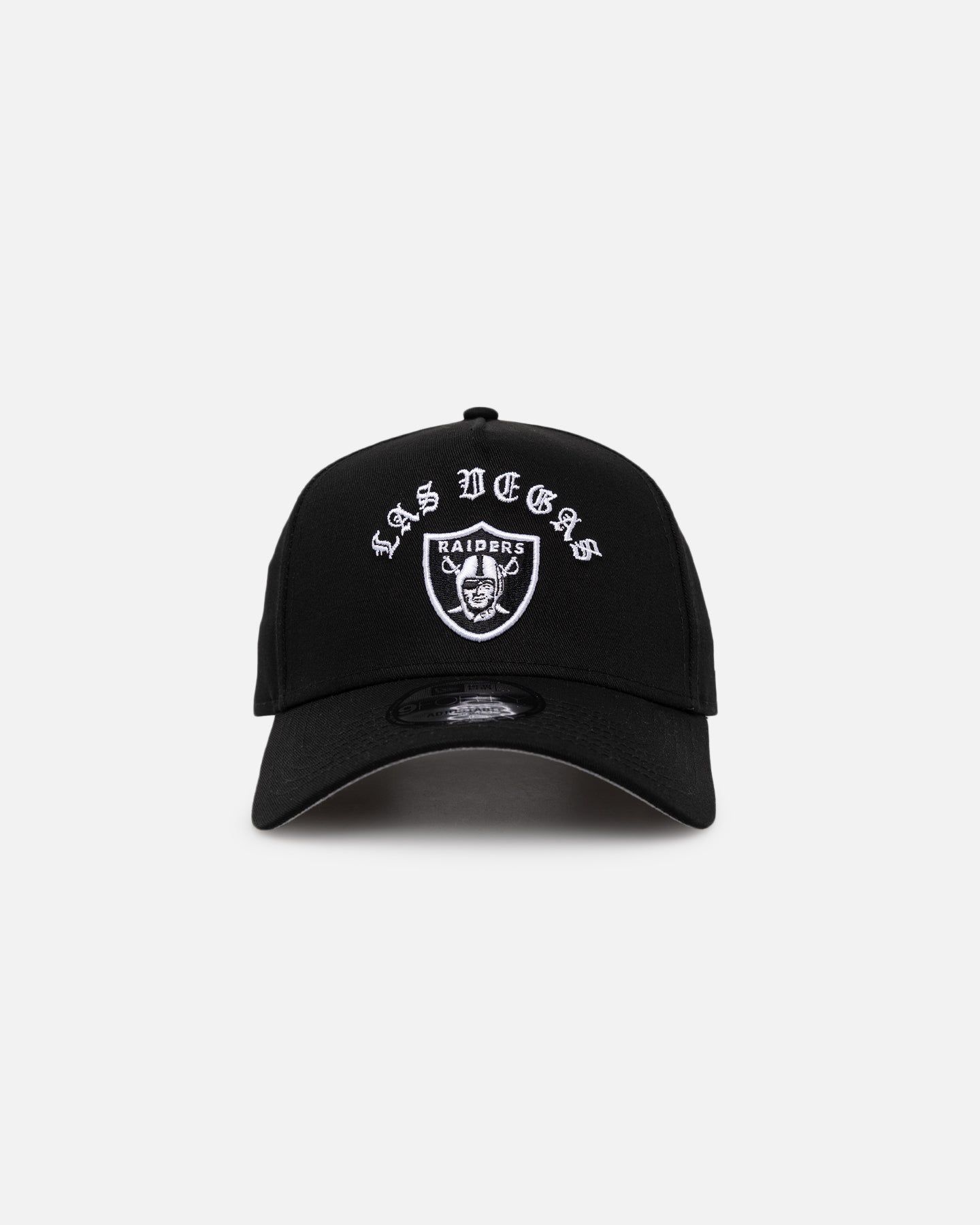 New Era Las Vegas Raiders 'Gothic Arch' 9FORTY A-Frame Snapback Black/White sold by Culture Kings