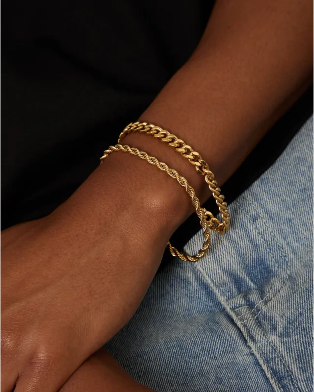 NXS Cuban Rope Bracelet Set Gold sold by Culture Kings