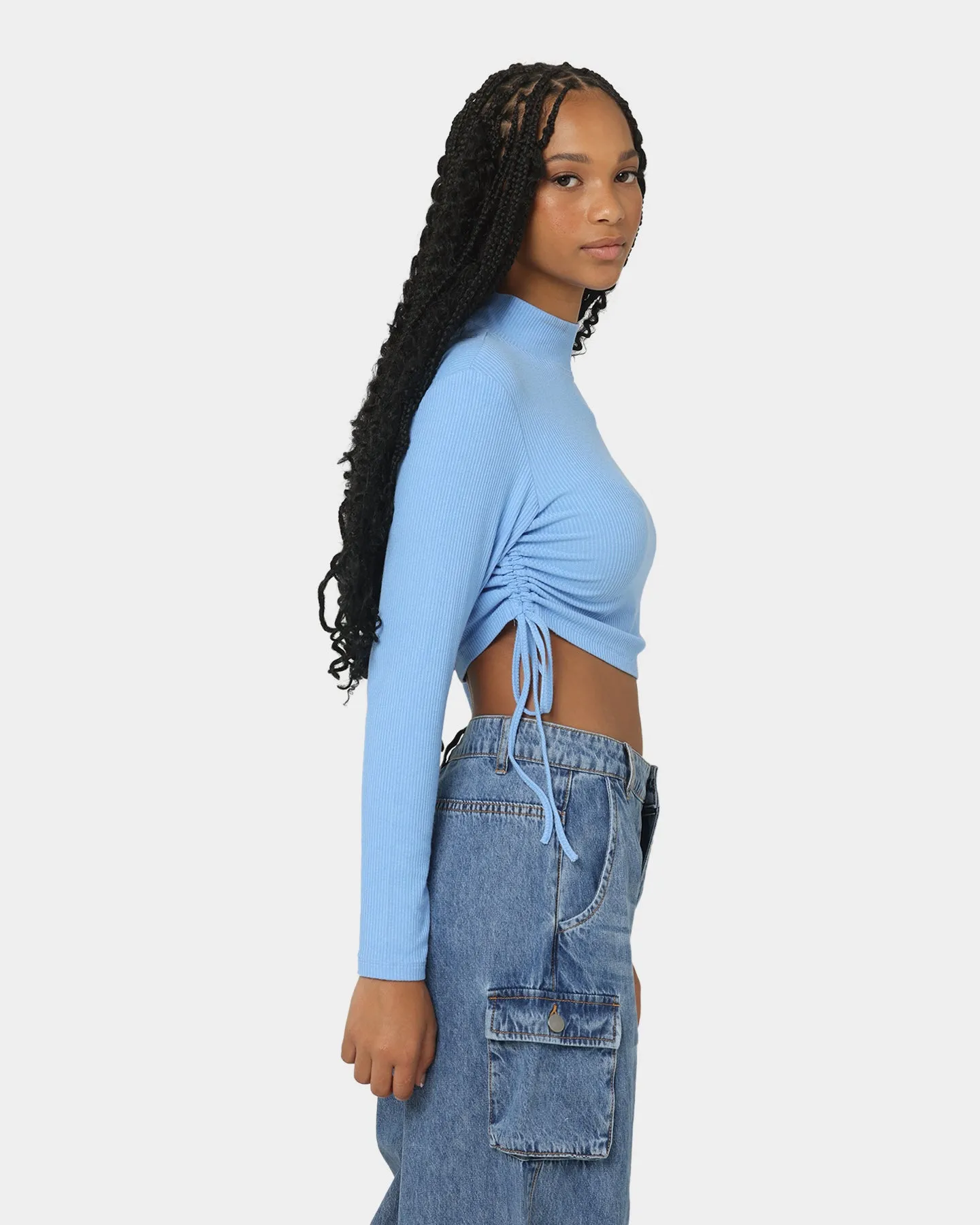 EN ES Women's Harper Cropped LS Top Bluebell sold by Culture Kings product image thumbnail 5