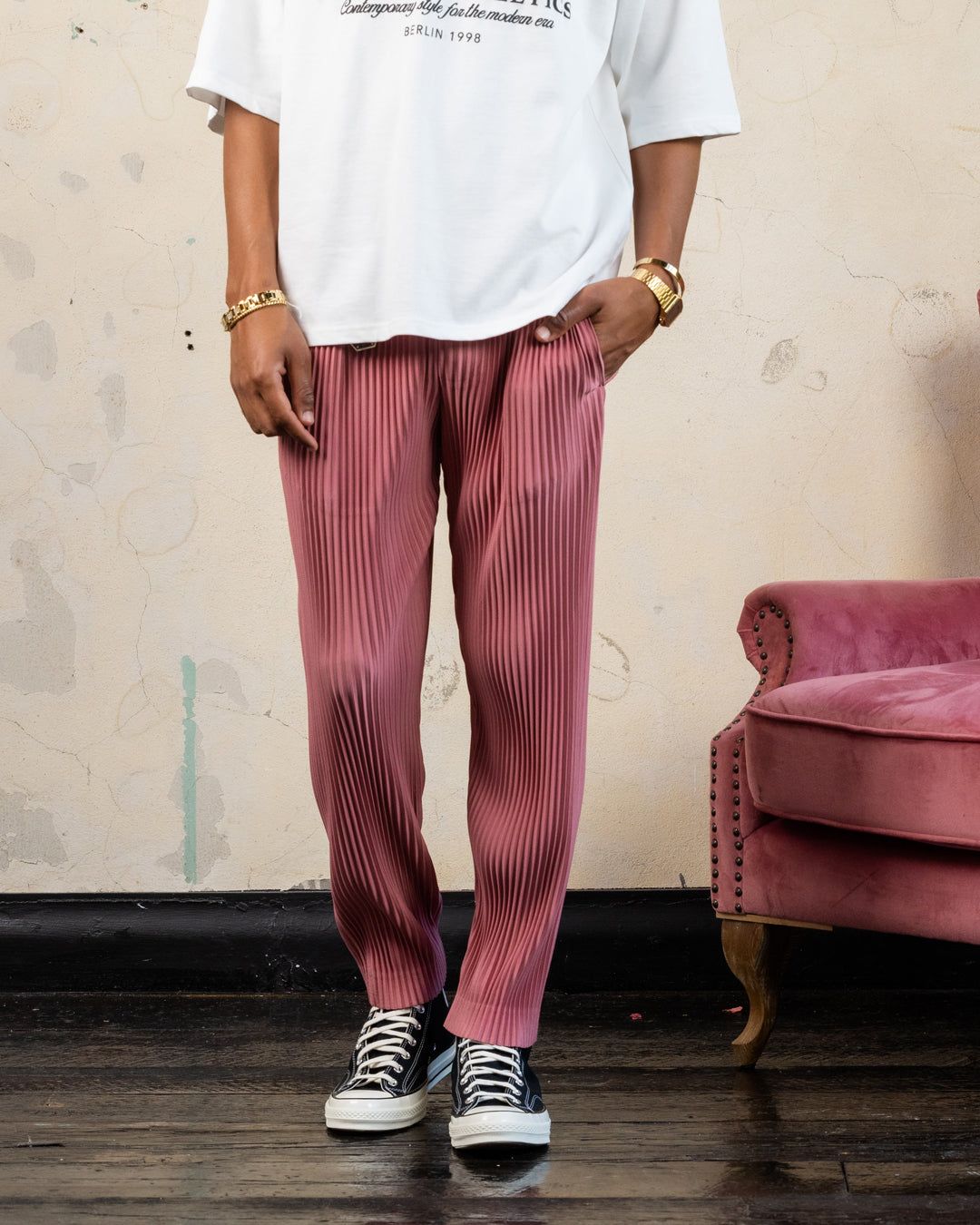 404 Harbour Plisse Pants Pink sold by Culture Kings