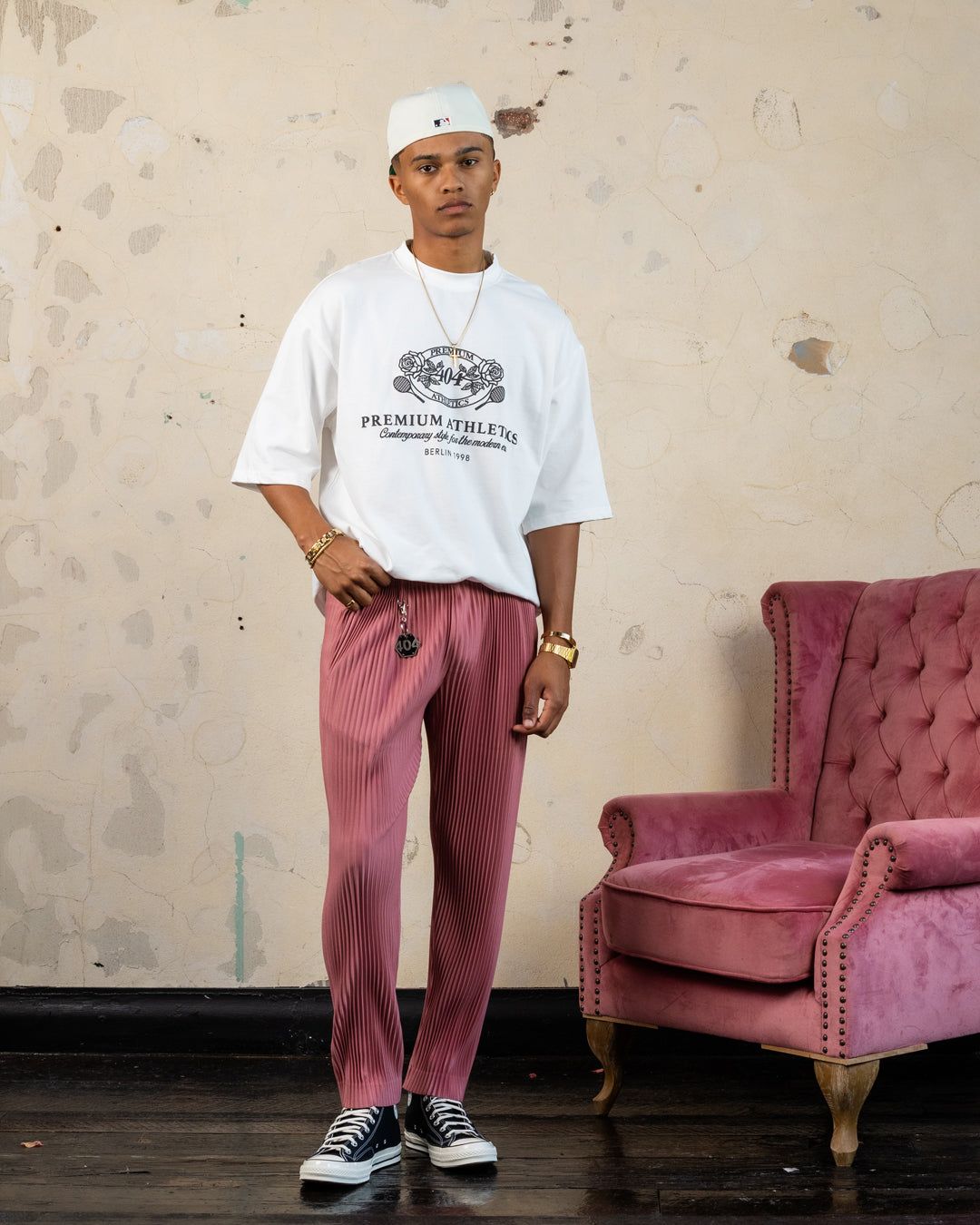 404 Harbour Plisse Pants Pink sold by Culture Kings product image thumbnail 2