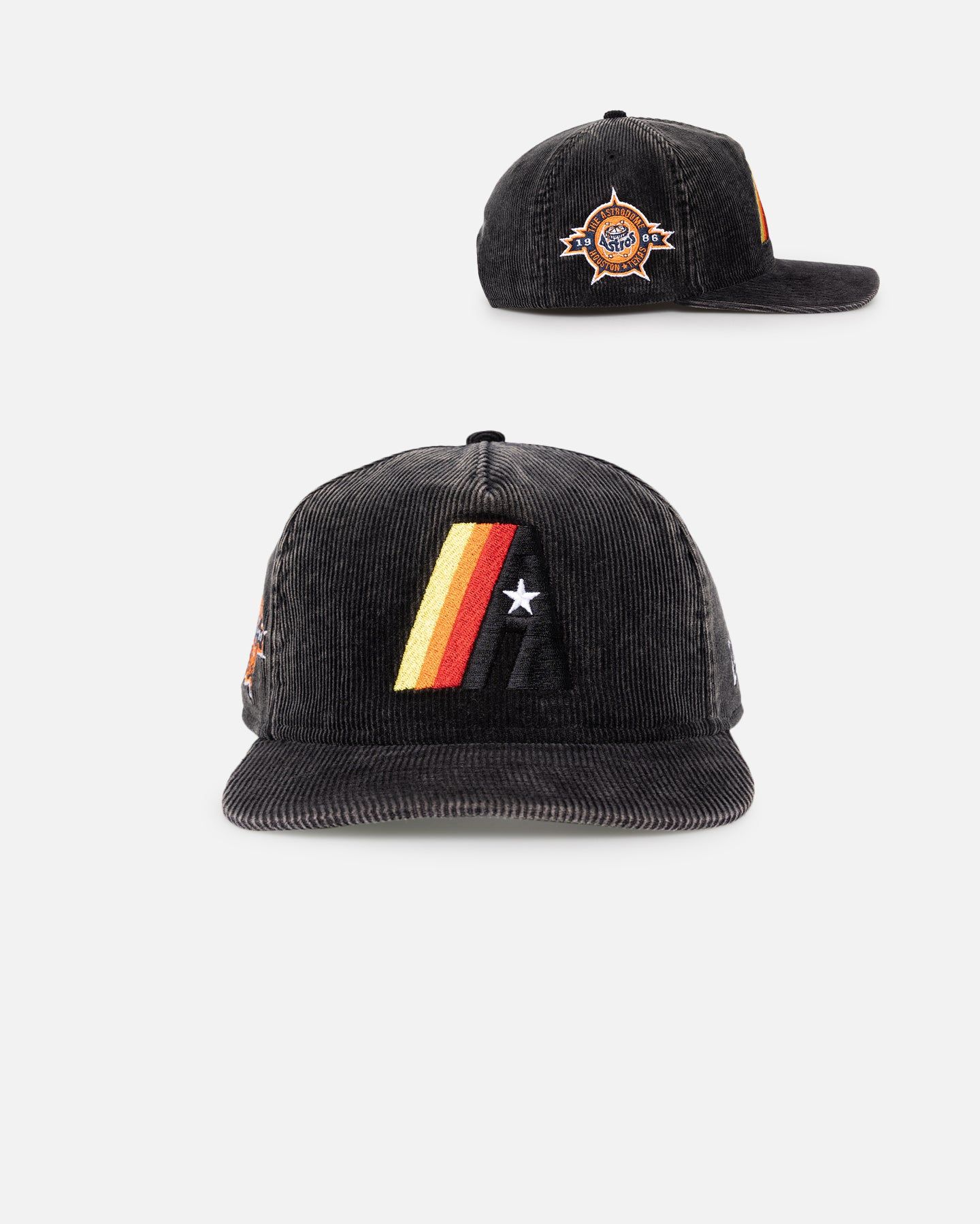 New Era Houston Astros 'Washed Corduroy Golfer' Pre-Curved Golfer Snapback Washed Black sold by Culture Kings