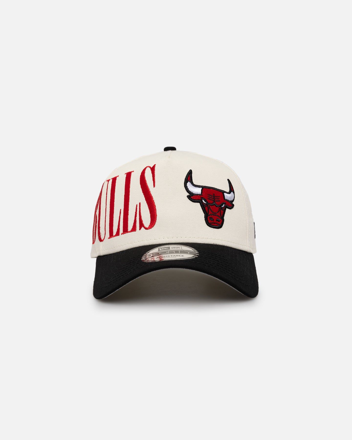 New Era Chicago Bulls 'Tall Text' 9FORTY A-Frame Snapback Chrome White/OTC sold by Culture Kings