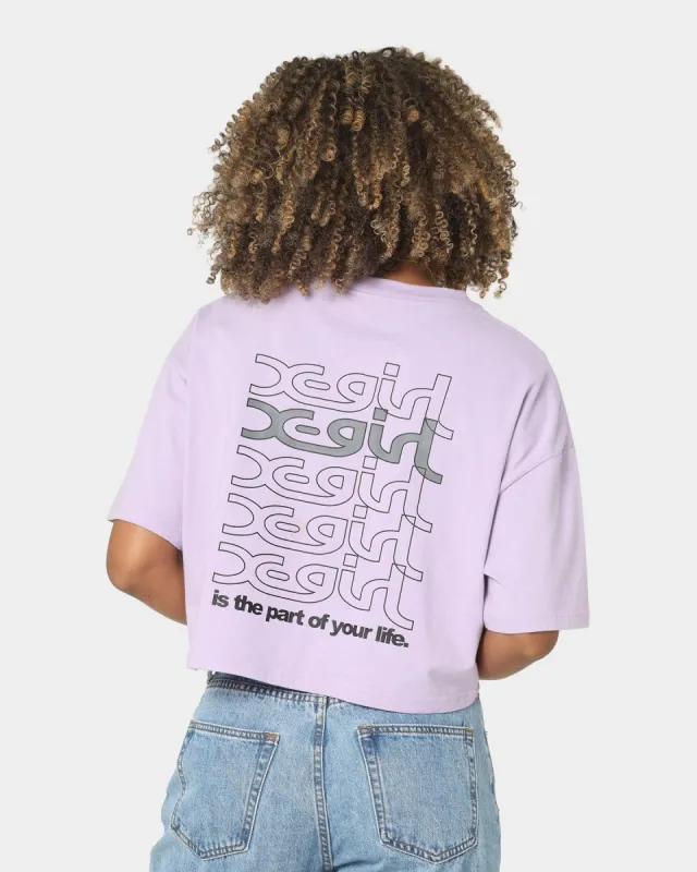 X-Girl Women's Jelly Logo Crop T-Shirt Lilac sold by Culture Kings