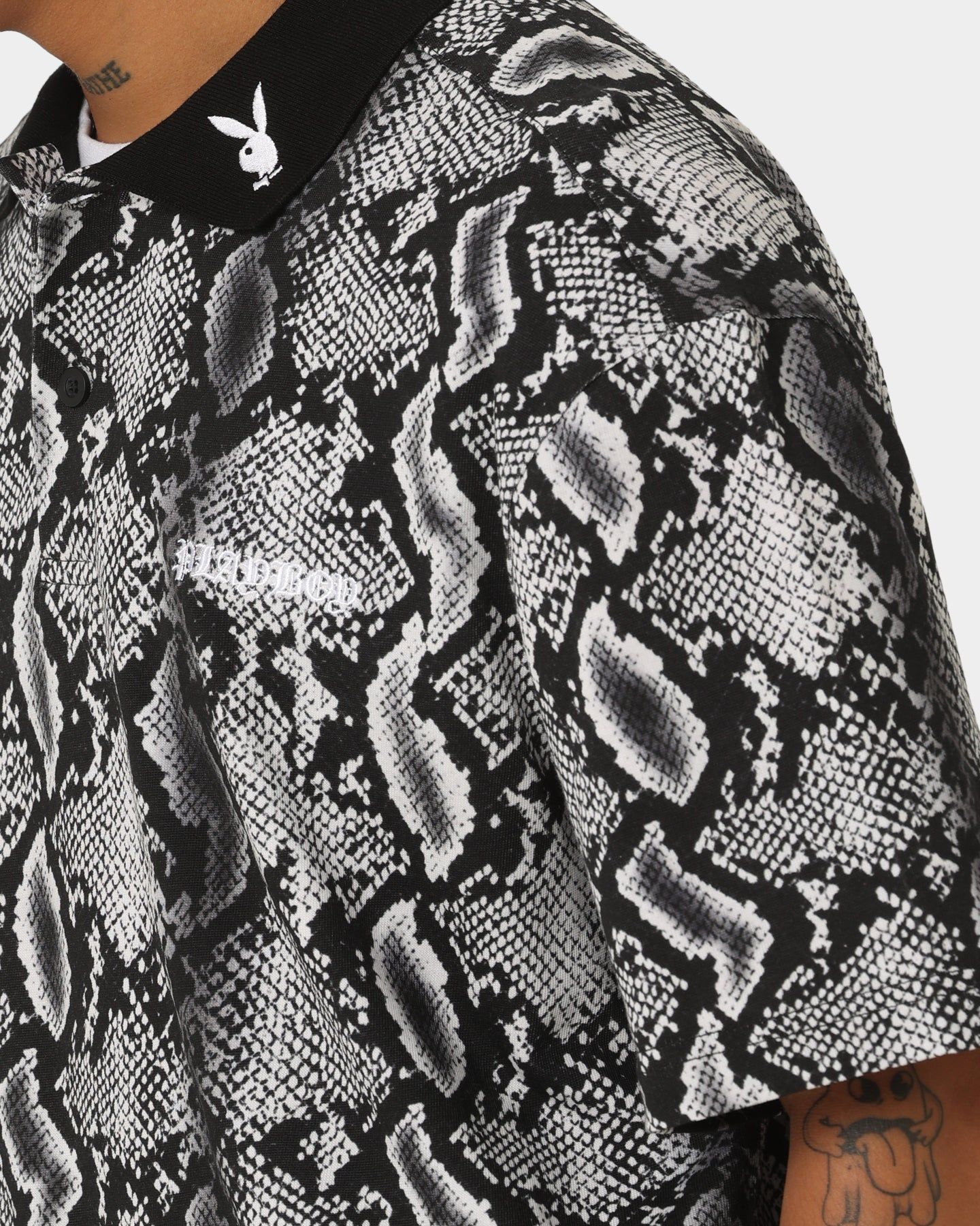 Playboy By CK Snake Polo Shirt Grey/Black sold by Culture Kings product image thumbnail 7